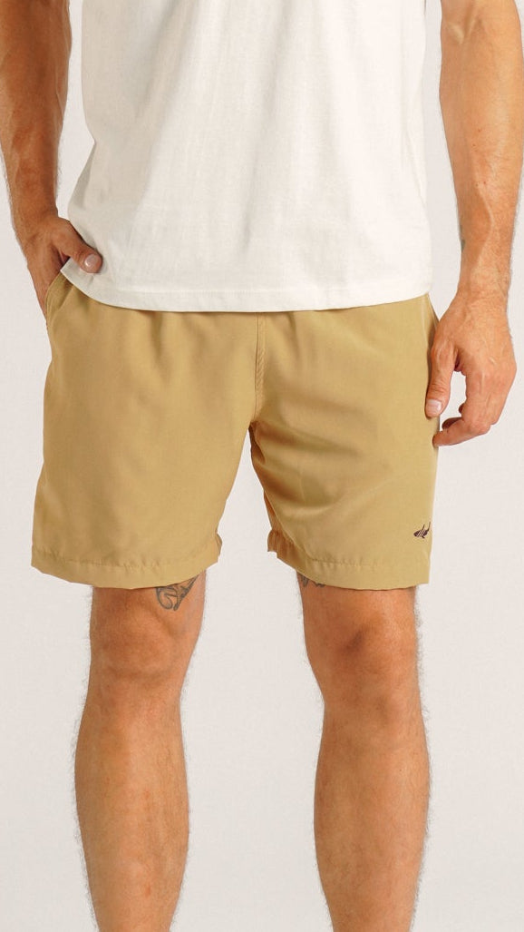 Bermuda Microfibra Curta Básica - Ocre