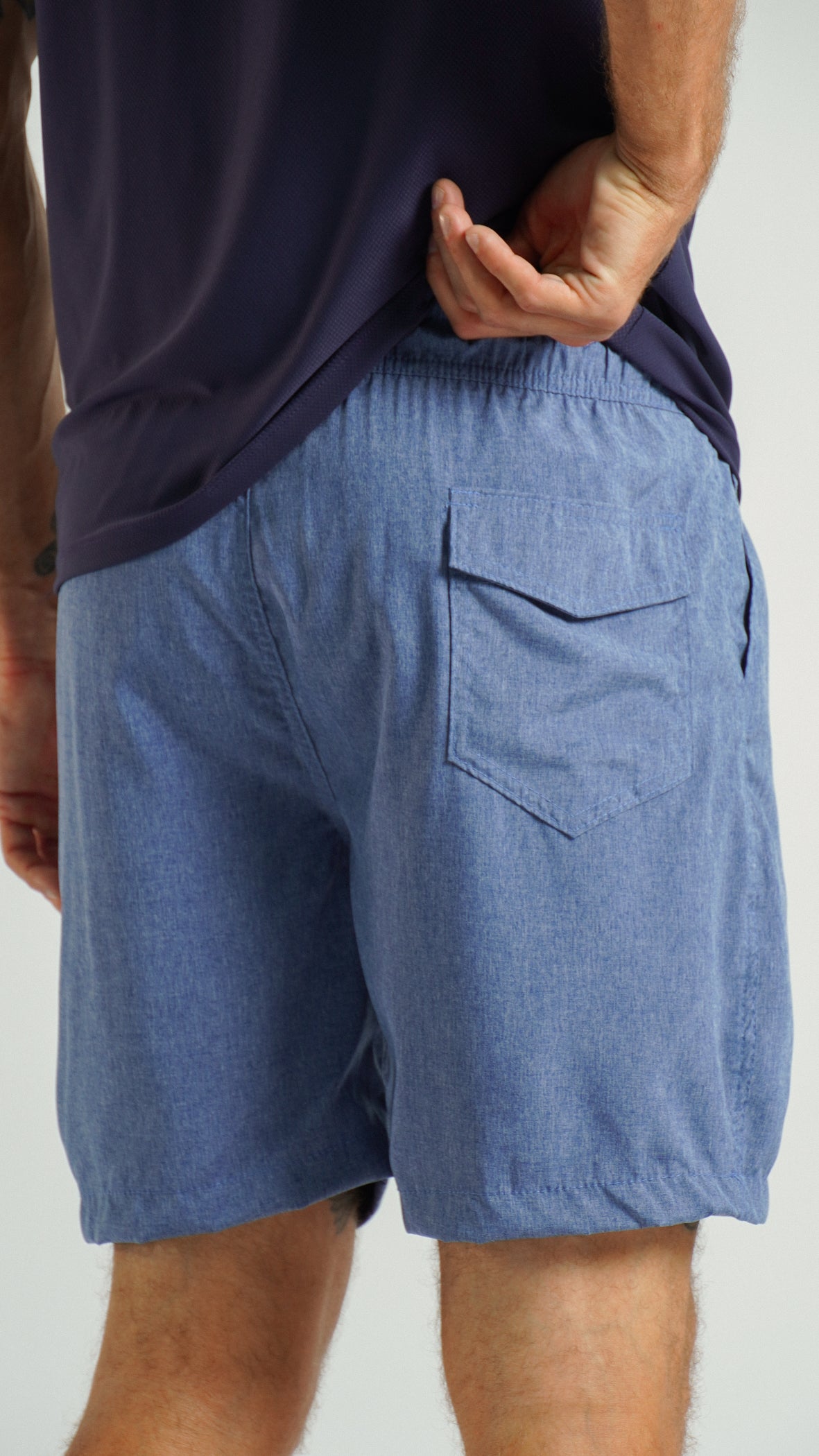 Bermuda Microfibra Melange - Azul