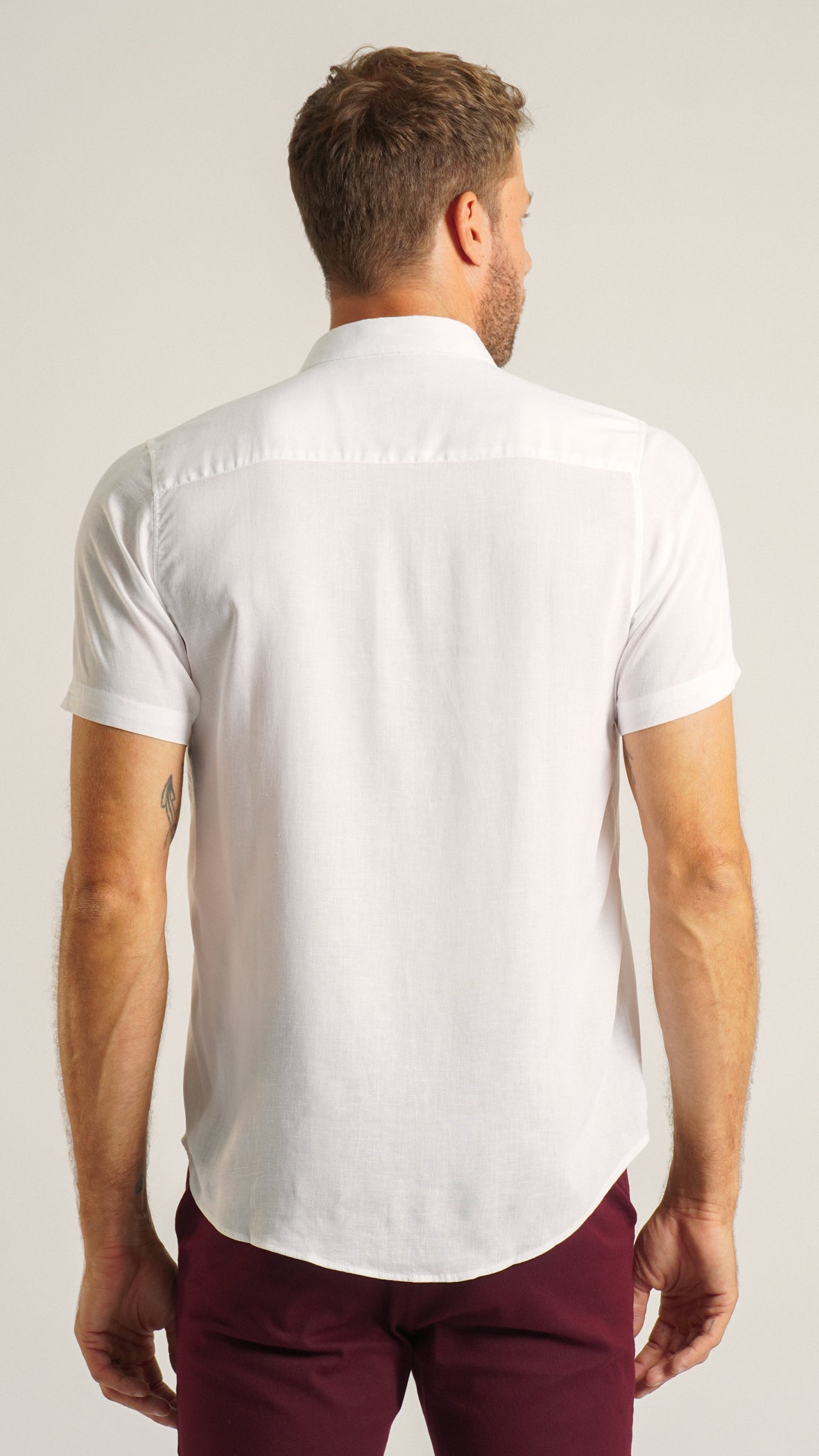 Camisa Manga Curta Linho - Branca