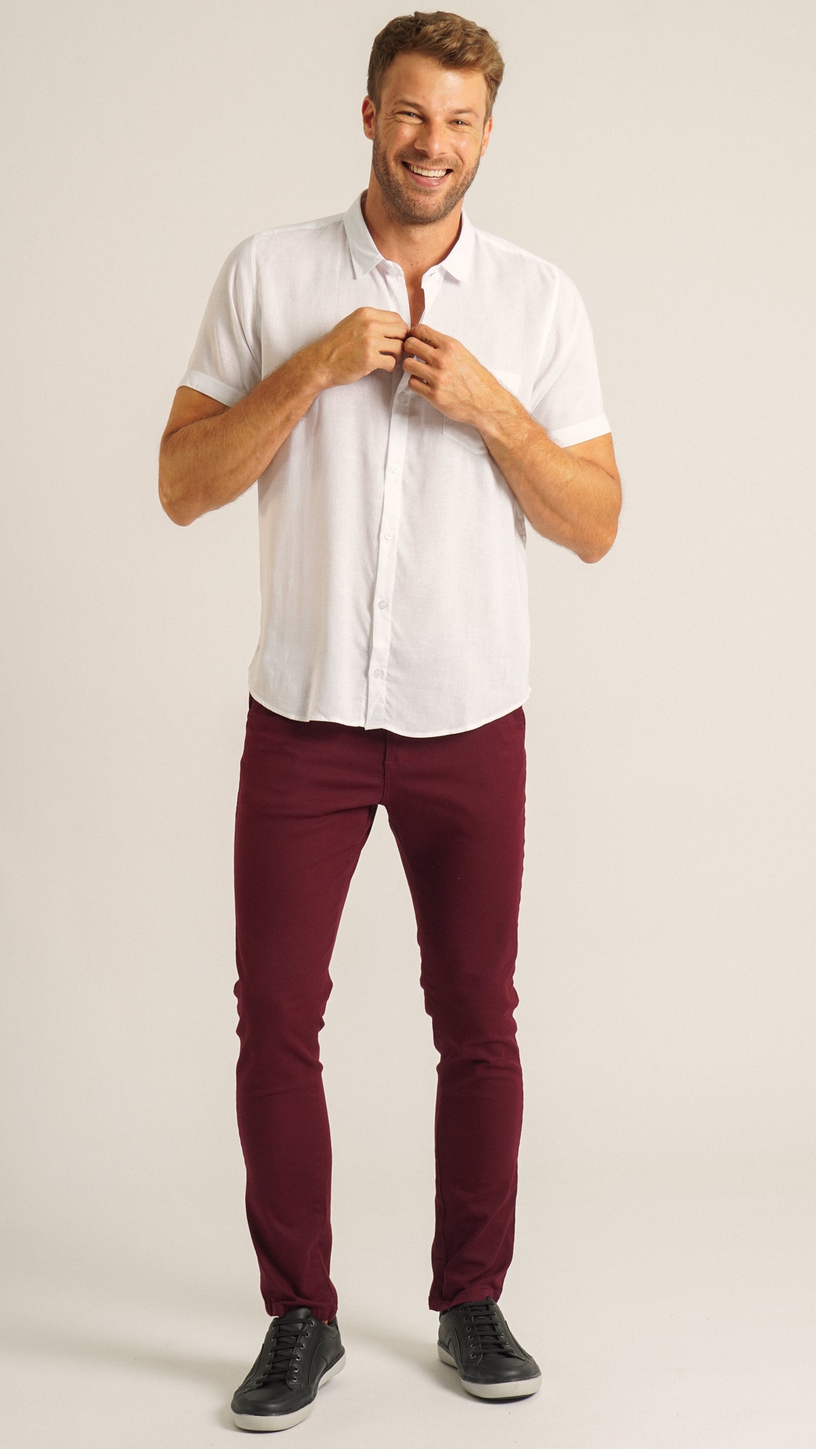 Camisa Manga Curta Linho - Branca