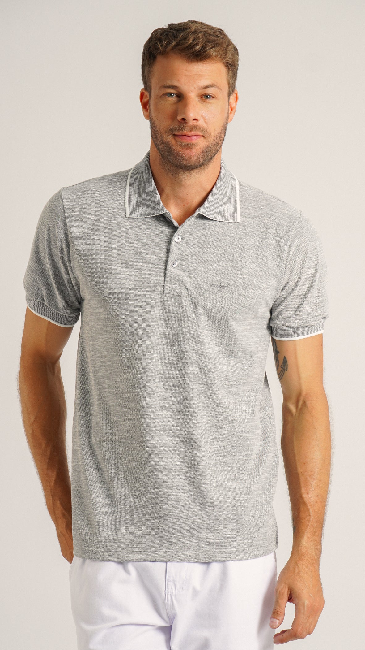 Camisa Polo Flamê - Cinza