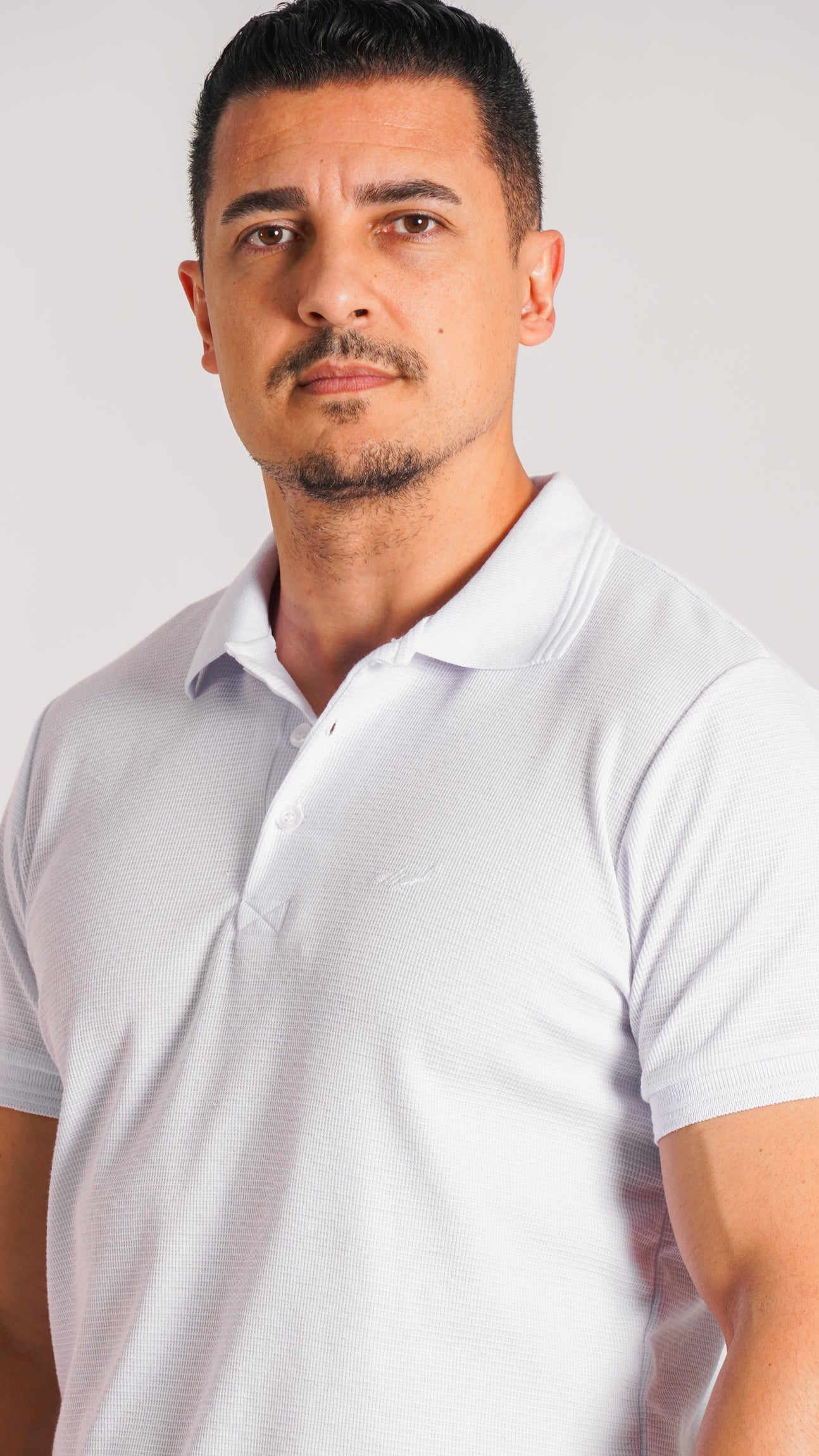 Camisa Polo Tricô Diamond - Branca