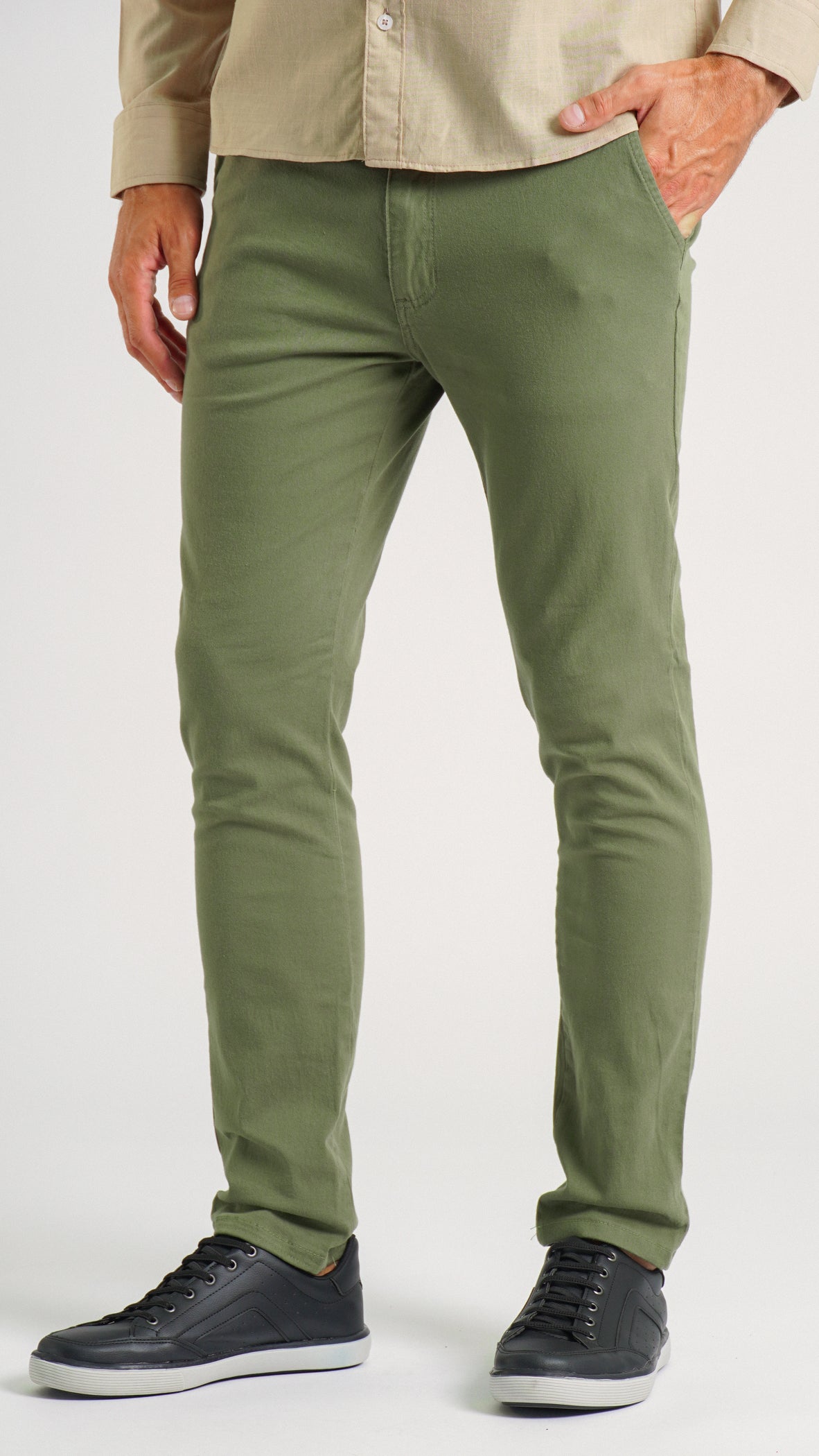 Calça Sarja Bolso Faca - Verde