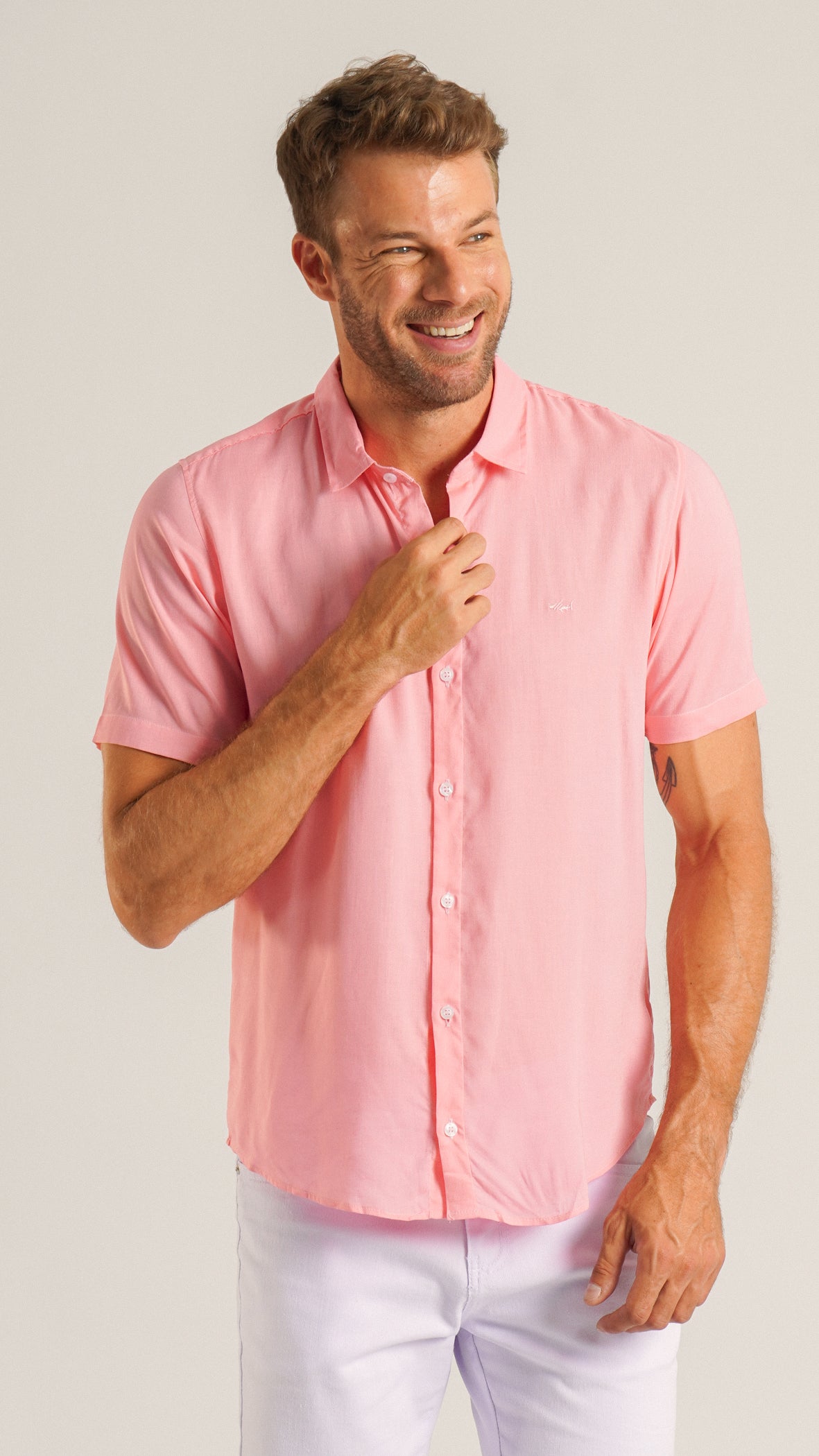 Camisa Manga Curta - Rosa