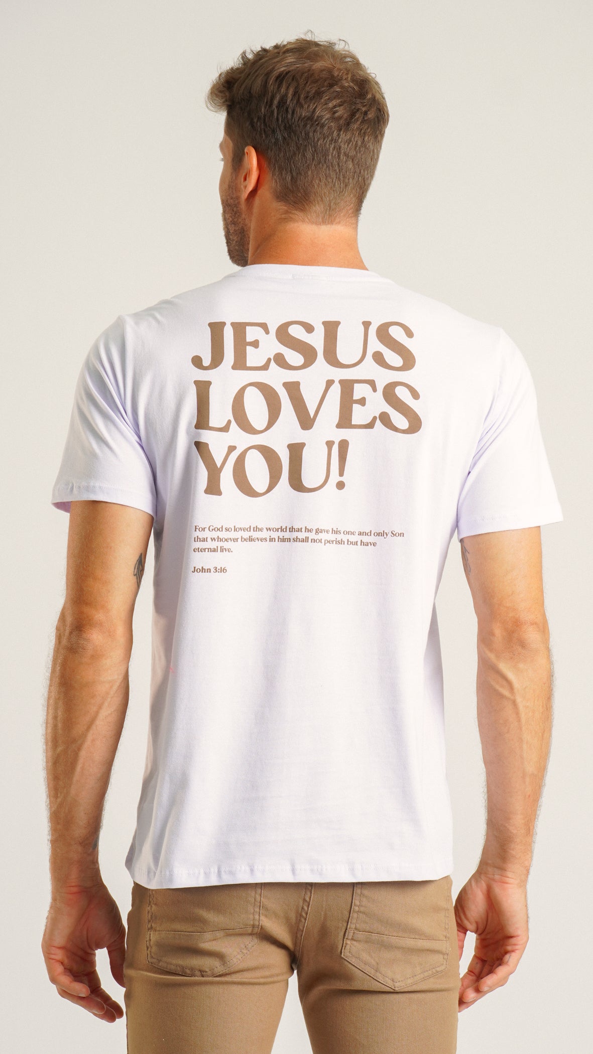 Camiseta Estampada Jesus Loves You - Branca