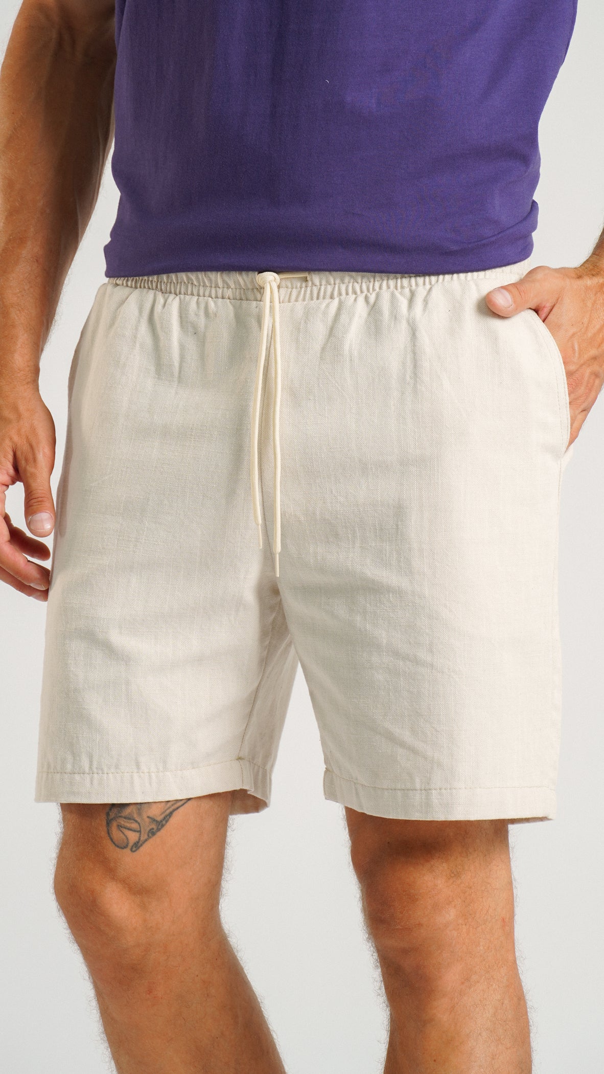 Bermuda Flamê Bolso Faca - Cru