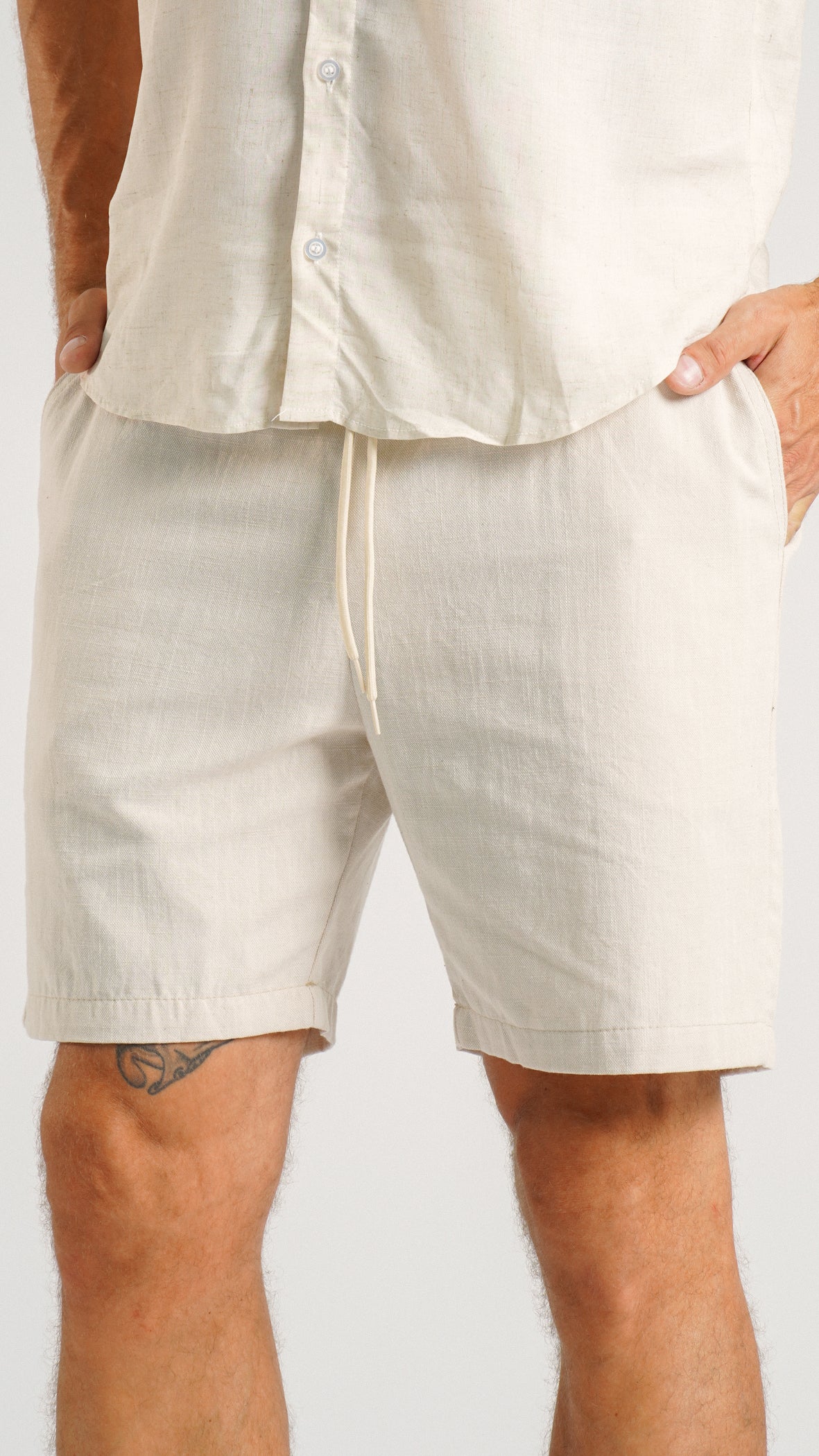 Bermuda Flamê Bolso Faca - Cru