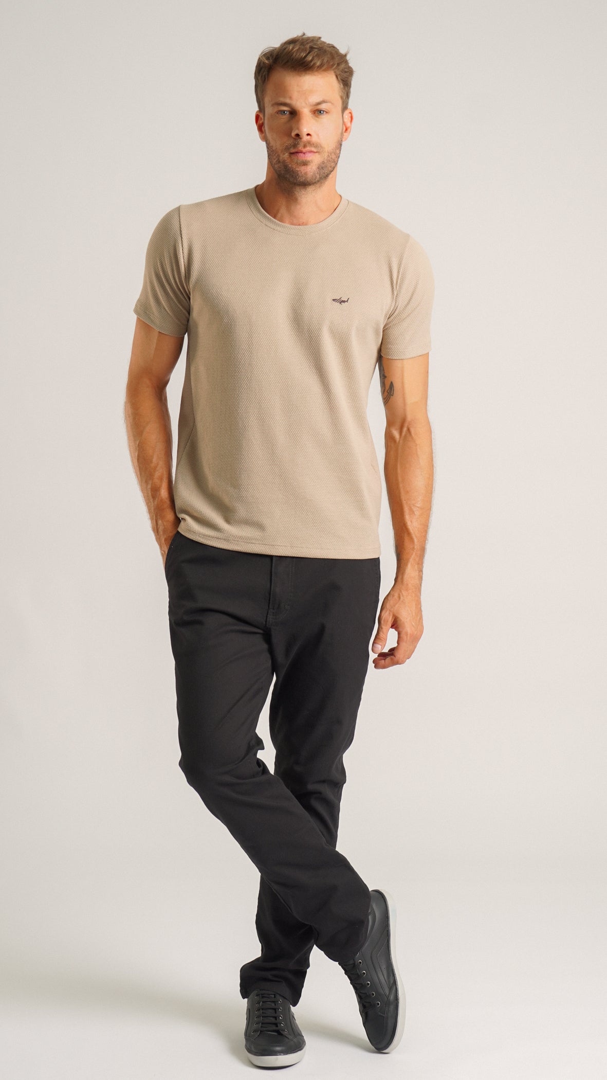 Camiseta Colmeia - Bege