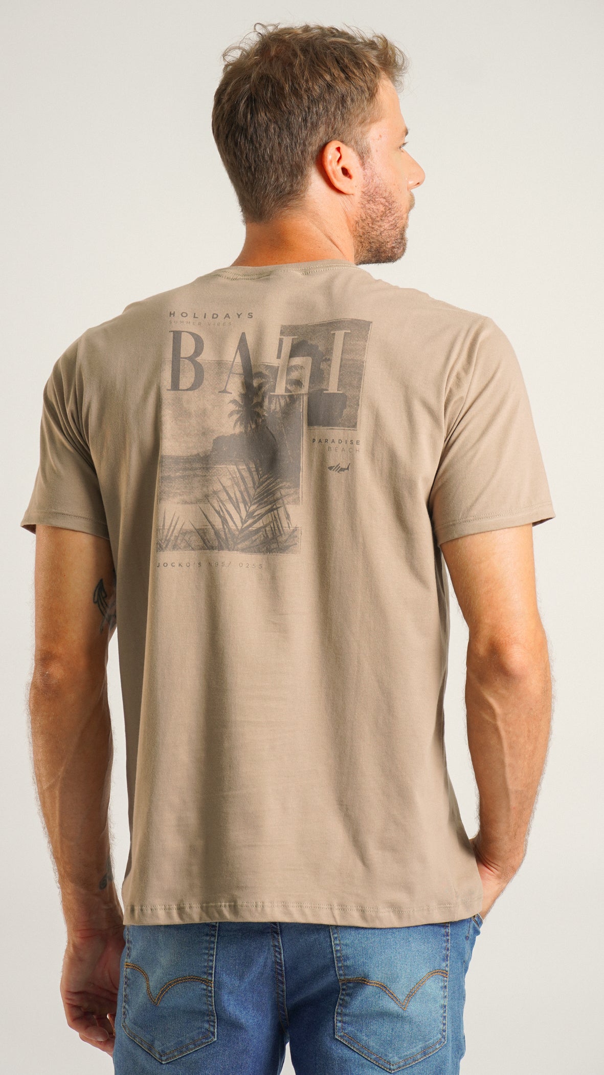 Camiseta Estampada Holiday - Caqui