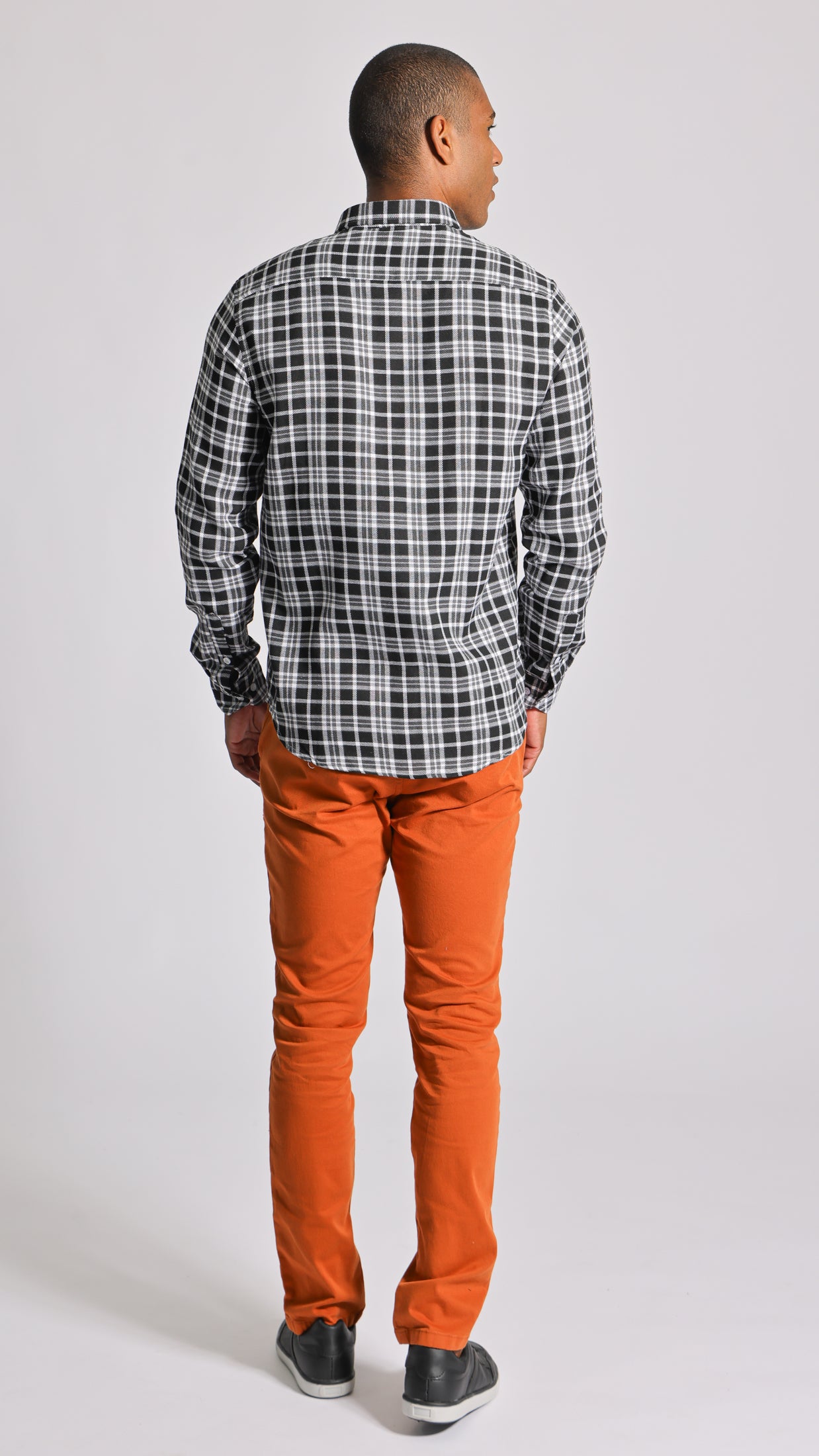 Camisa Xadrez Manga Longa - Preta