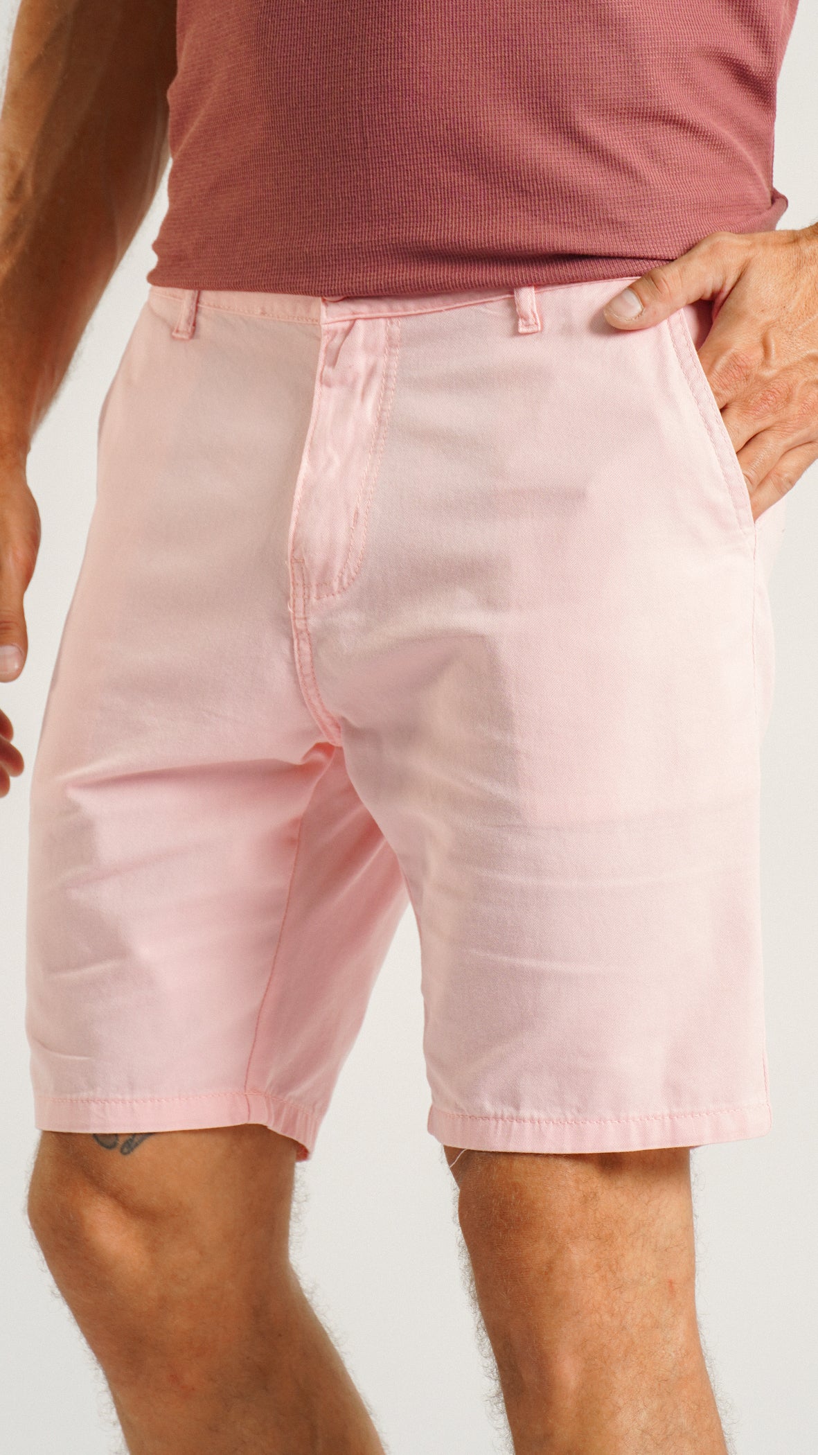 Bermuda Sarja Bolso Faca - Rosa