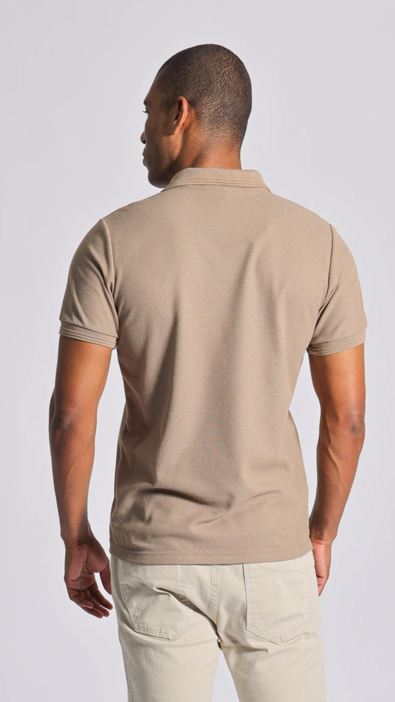 Camisa Polo Tricô Diamond - Bege
