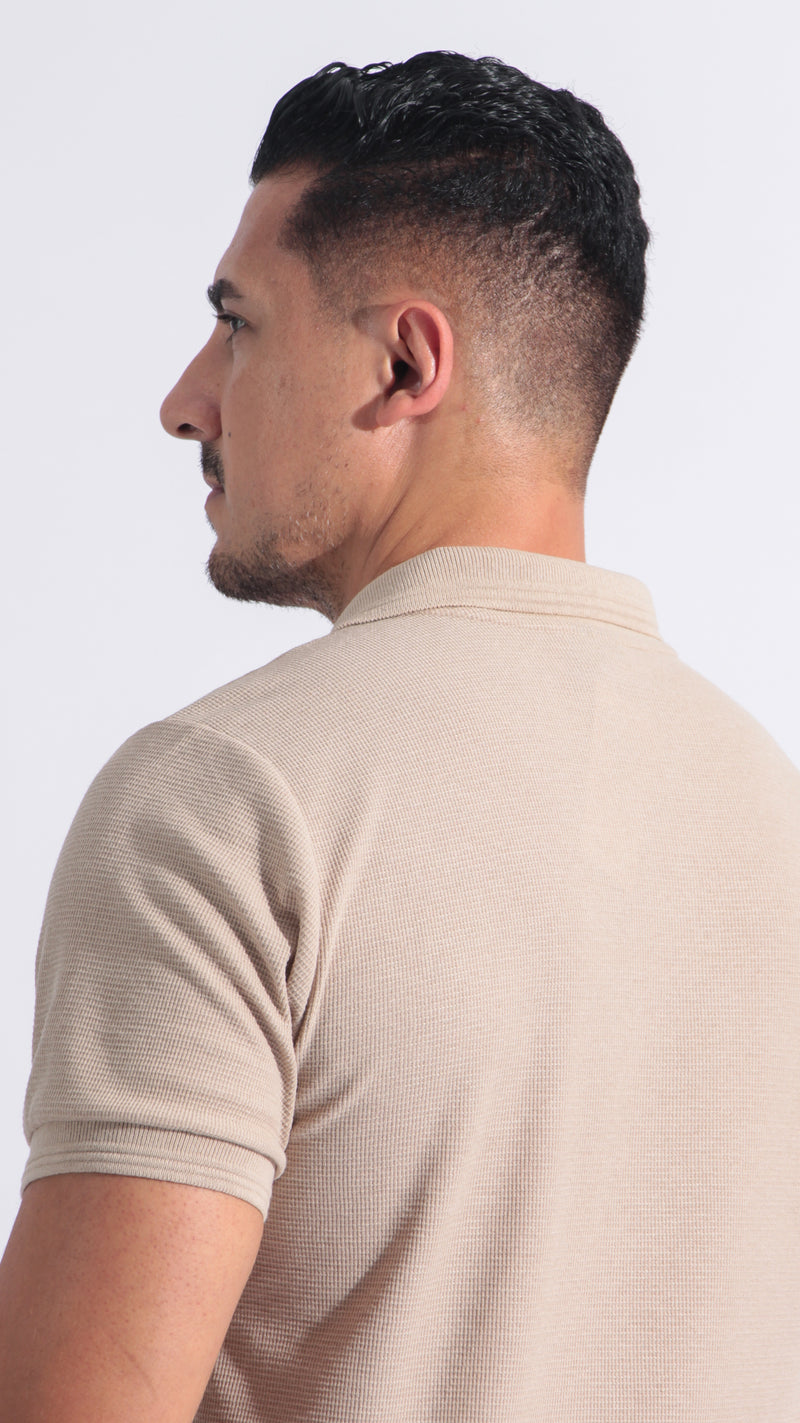 Camisa Polo Tricô Diamond - Bege