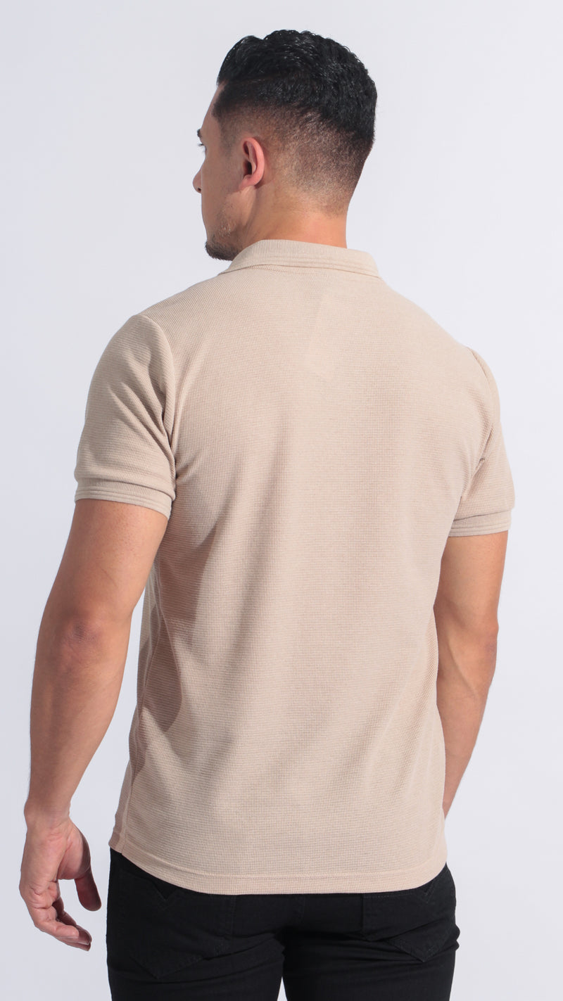 Camisa Polo Tricô Diamond - Bege