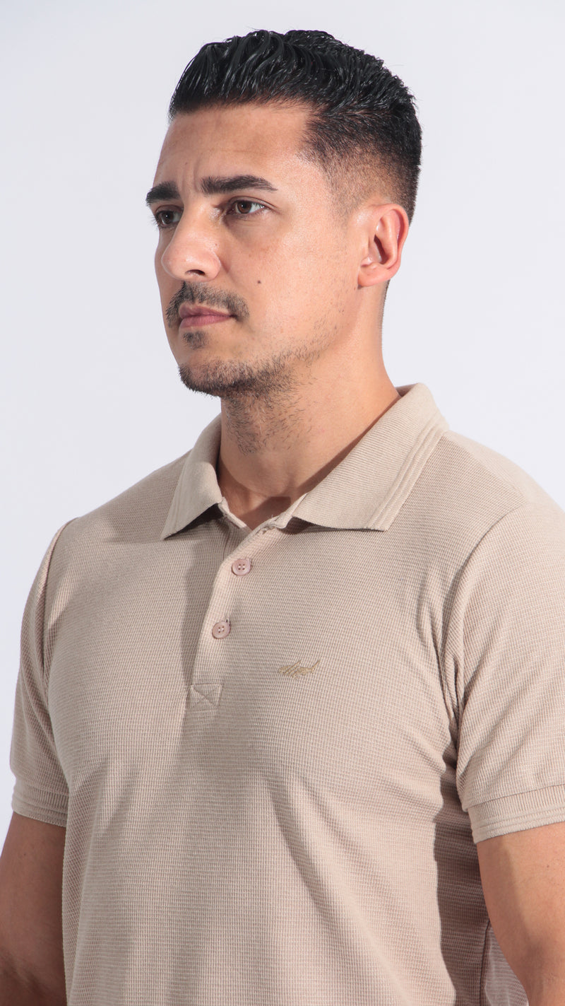 Camisa Polo Tricô Diamond - Bege