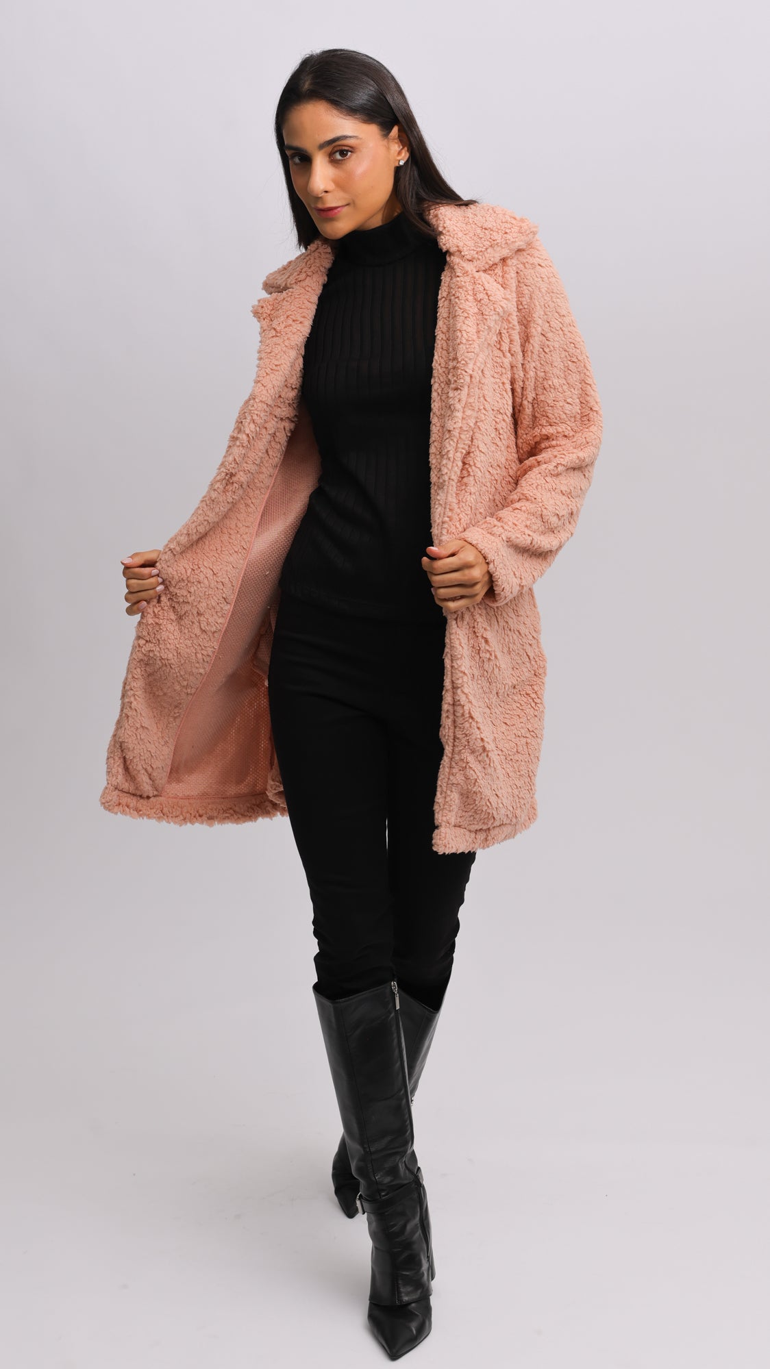 Casaco Sherpa Longo - Nude