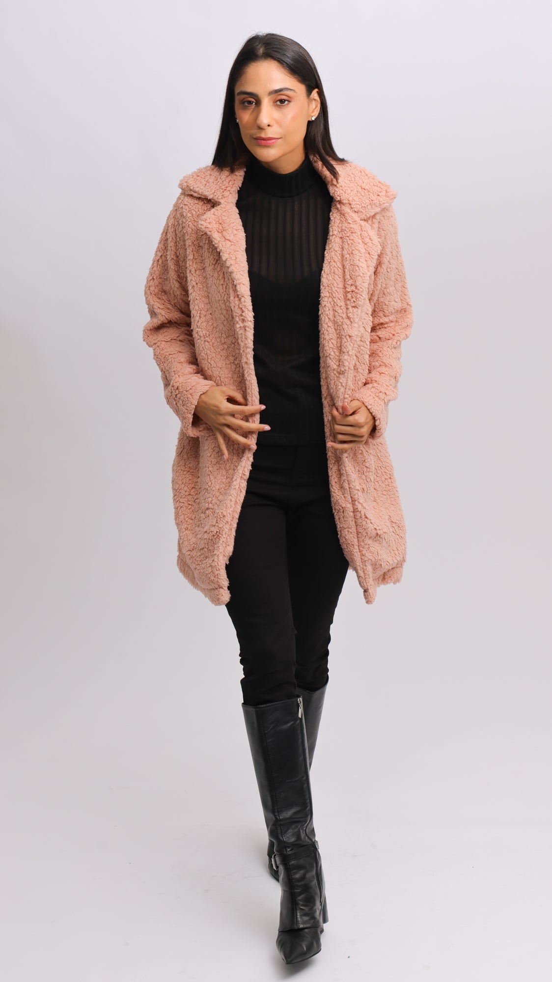 Casaco Sherpa Longo - Nude