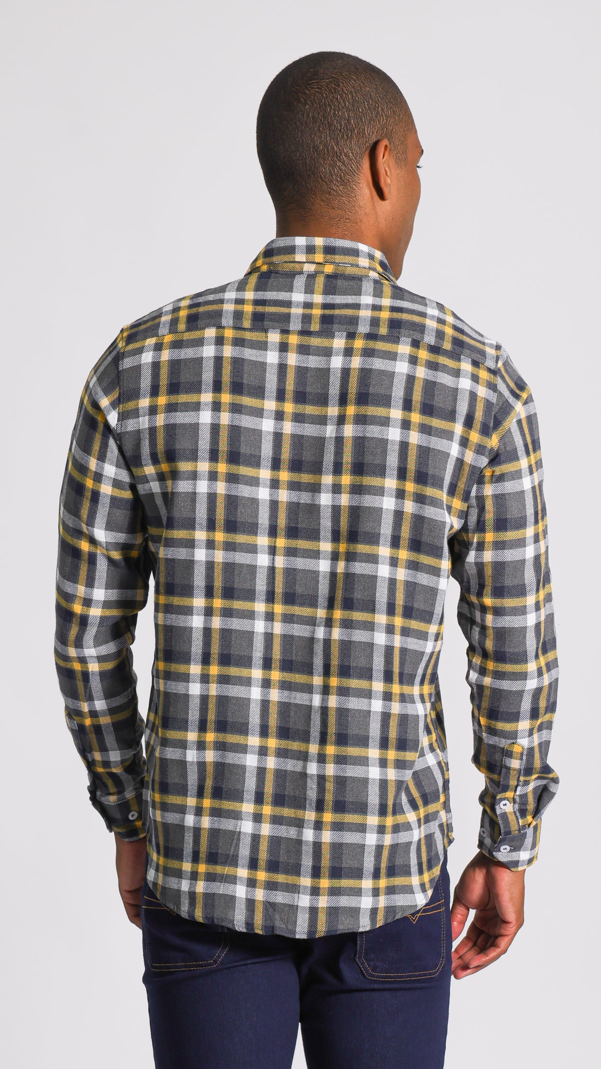 Camisa Xadrez Manga Longa - Amarela