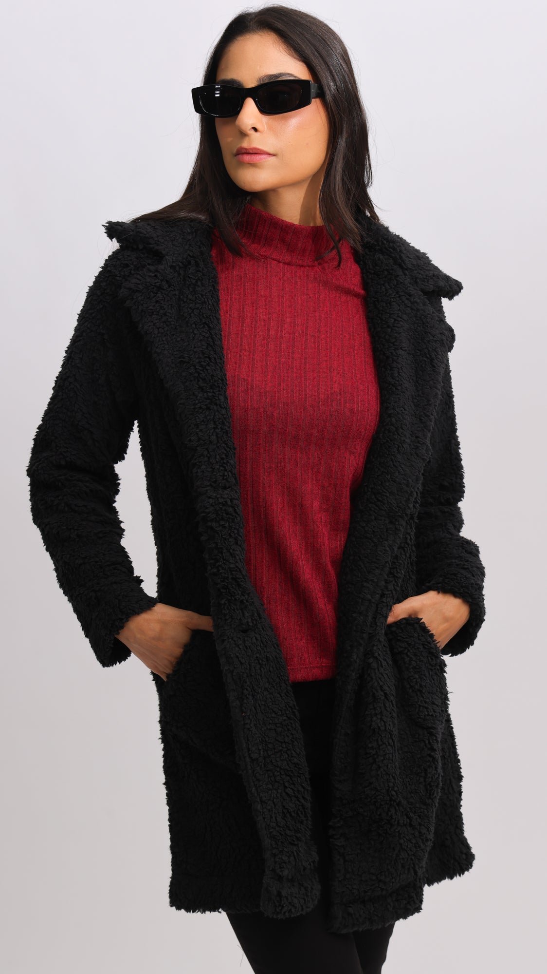 Casaco Sherpa Longo - Preto