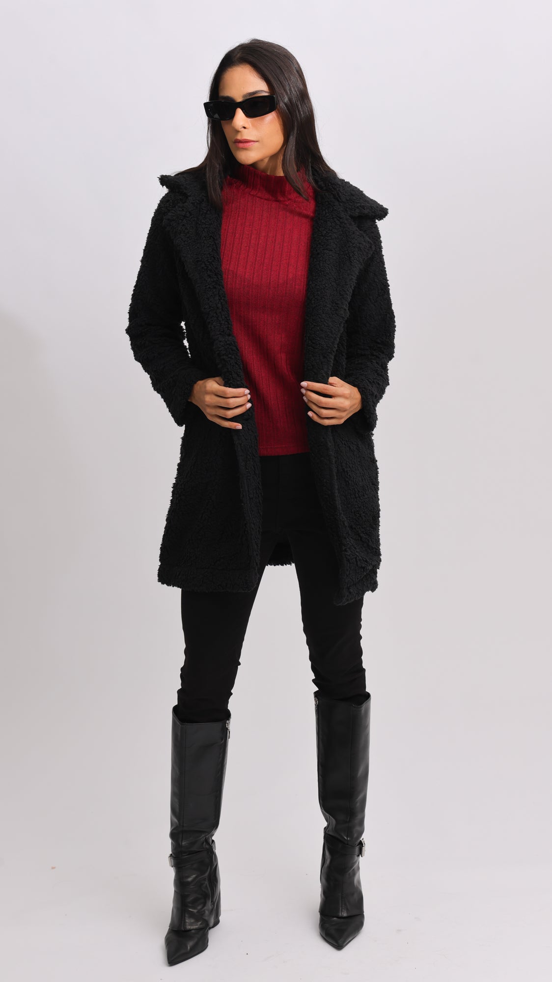 Casaco Sherpa Longo - Preto