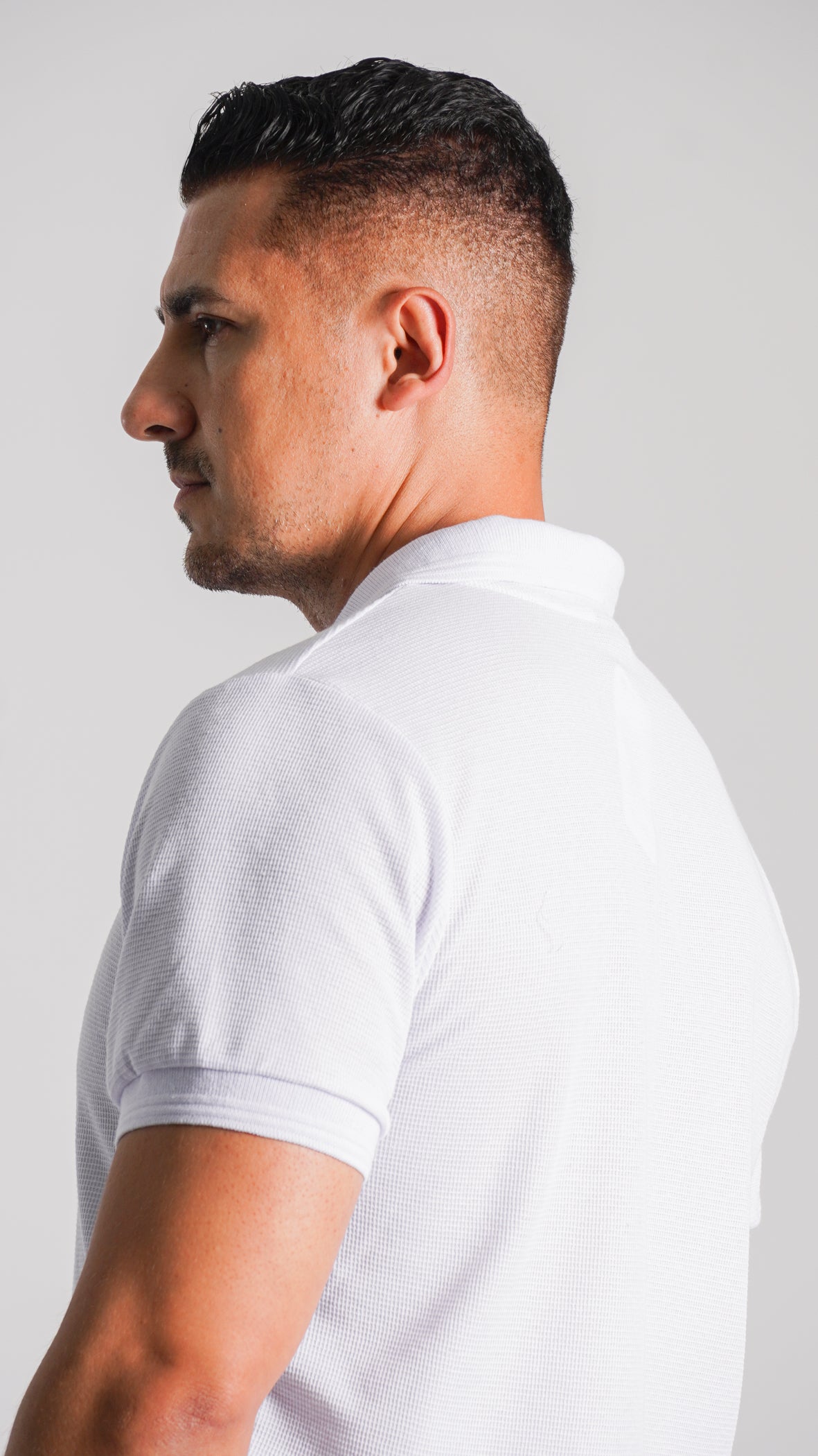 Camisa Polo Tricô Diamond - Branca