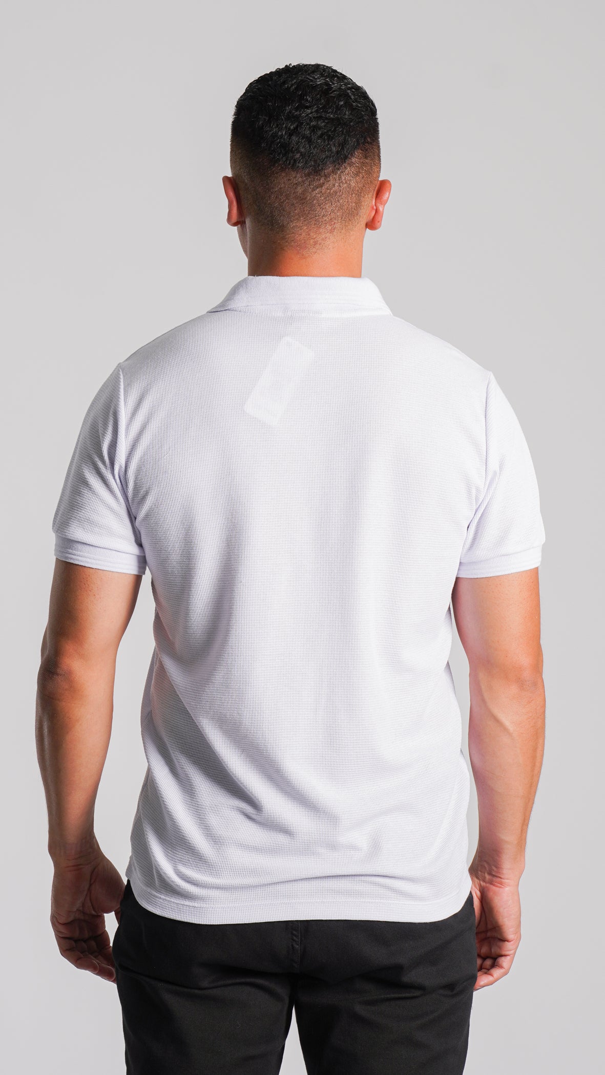 Camisa Polo Tricô Diamond - Branca