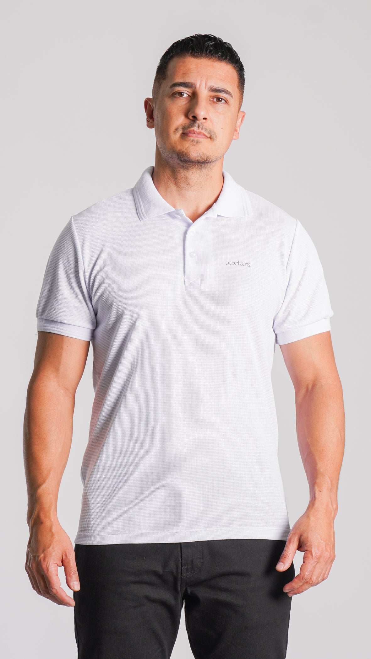 Camisa Polo Tricô Diamond - Branca