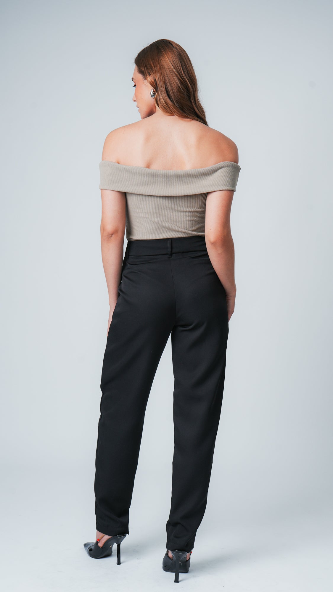 Blusa Ombro a Ombro Canelada - Areia