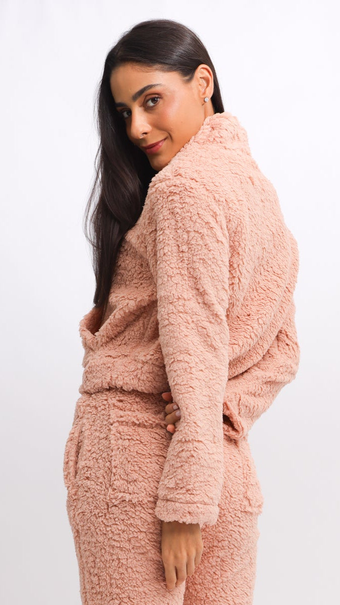 Canguru Sherpa Zíper - Nude