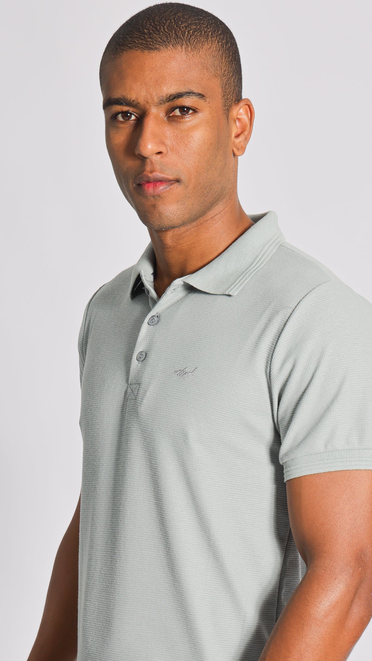 Camisa Polo Tricô Diamond - Cinza