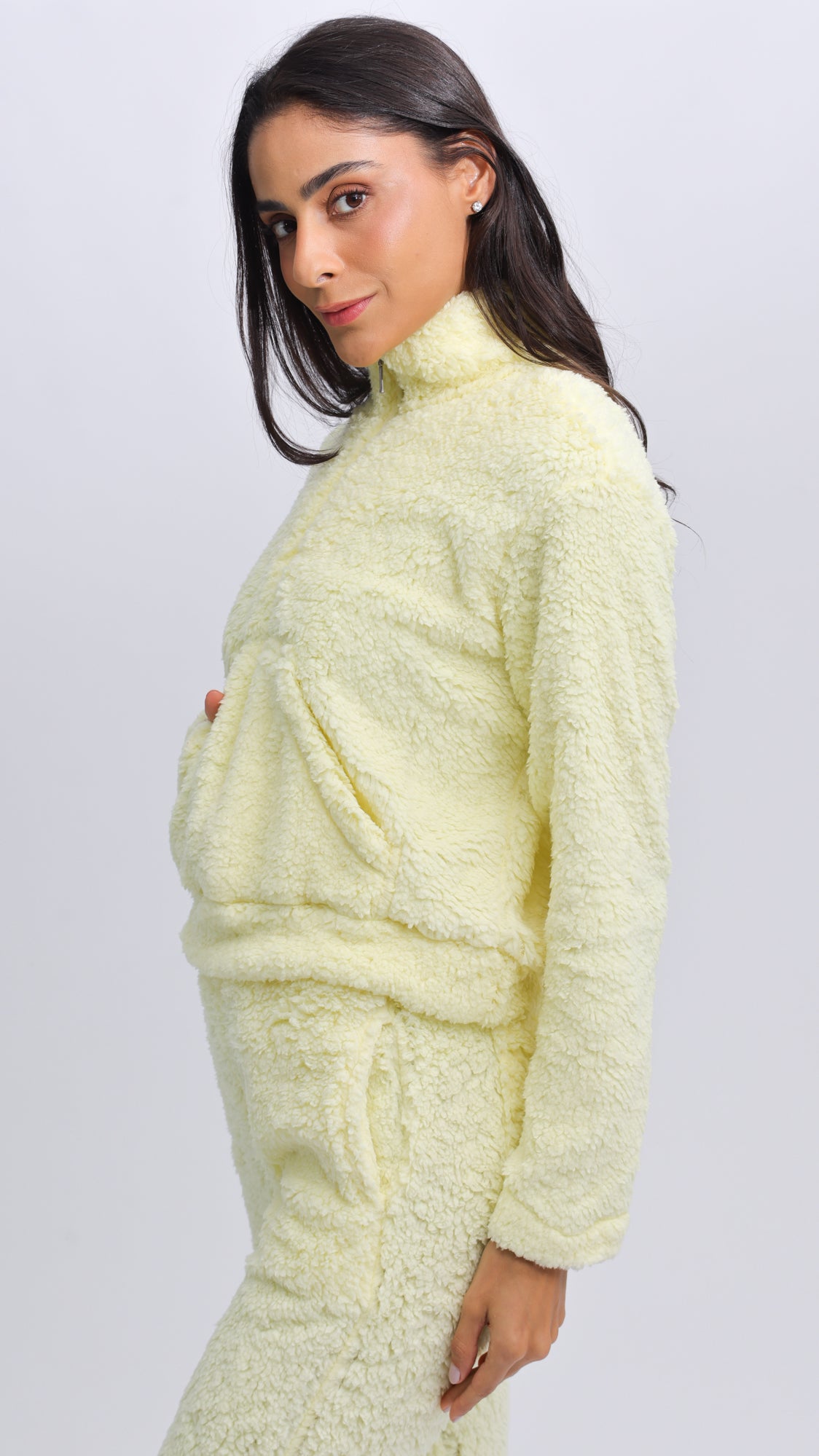 Canguru Sherpa Zíper - Amarelo