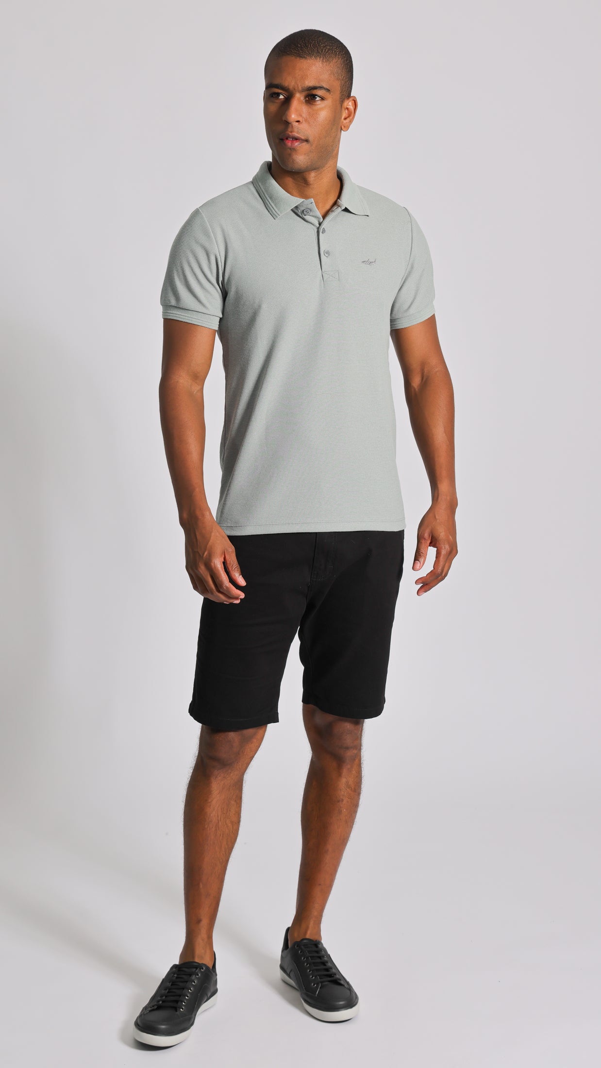 Camisa Polo Tricô Diamond - Cinza