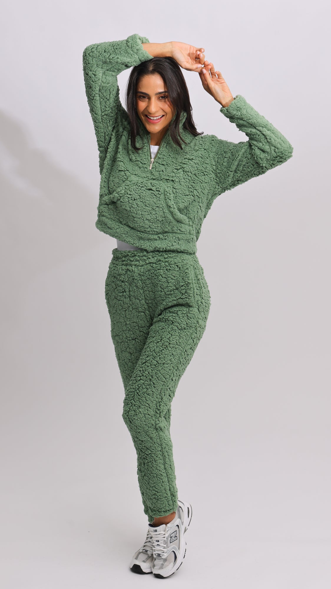 Canguru Sherpa Zíper - Verde