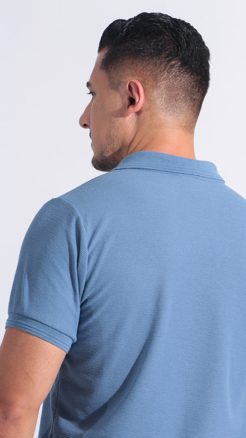 Camisa Polo Tricô Diamond - Azul