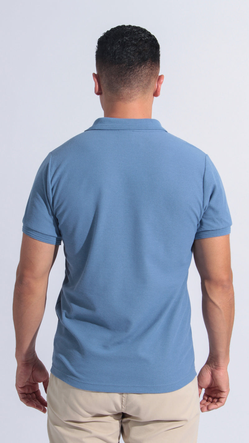 Camisa Polo Tricô Diamond - Azul