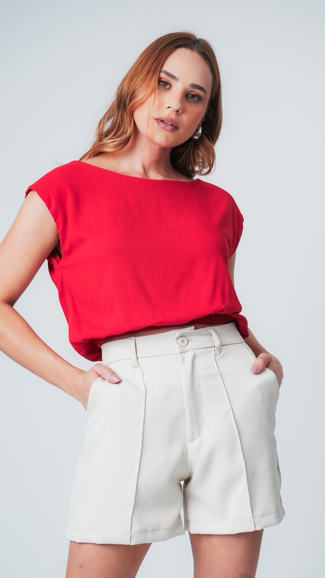 Blusa Viscose Canoa - Vermelha