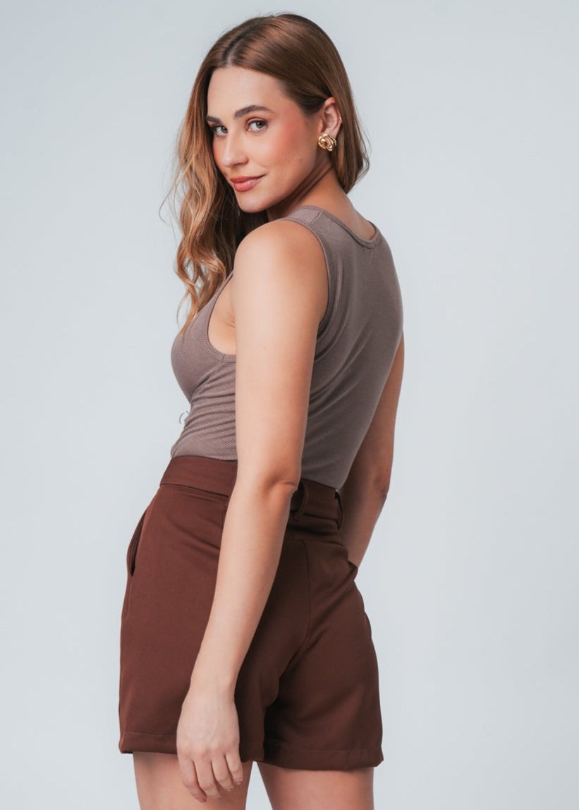 Regata Cropped Nó Canelada - Nude