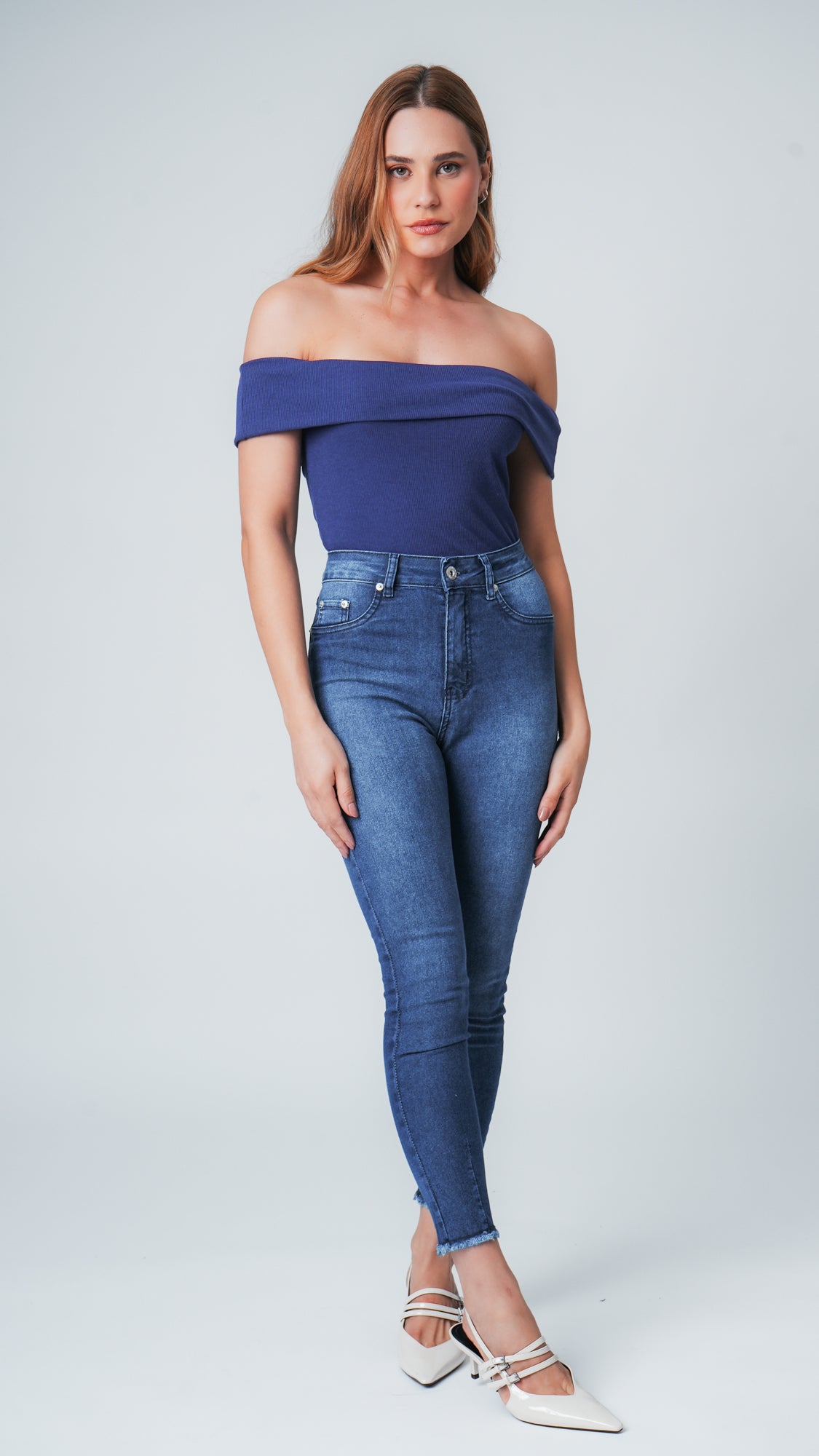 Blusa Ombro a Ombro Canelada - Roxa