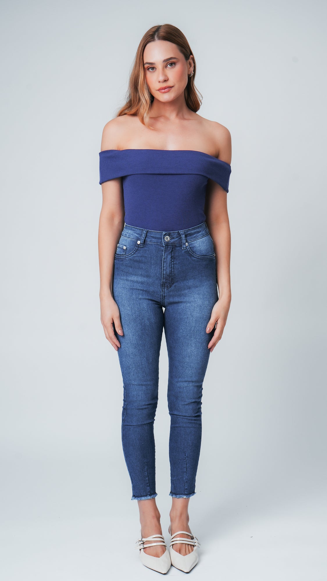 Calça Jeans - Escura Cintura Alta