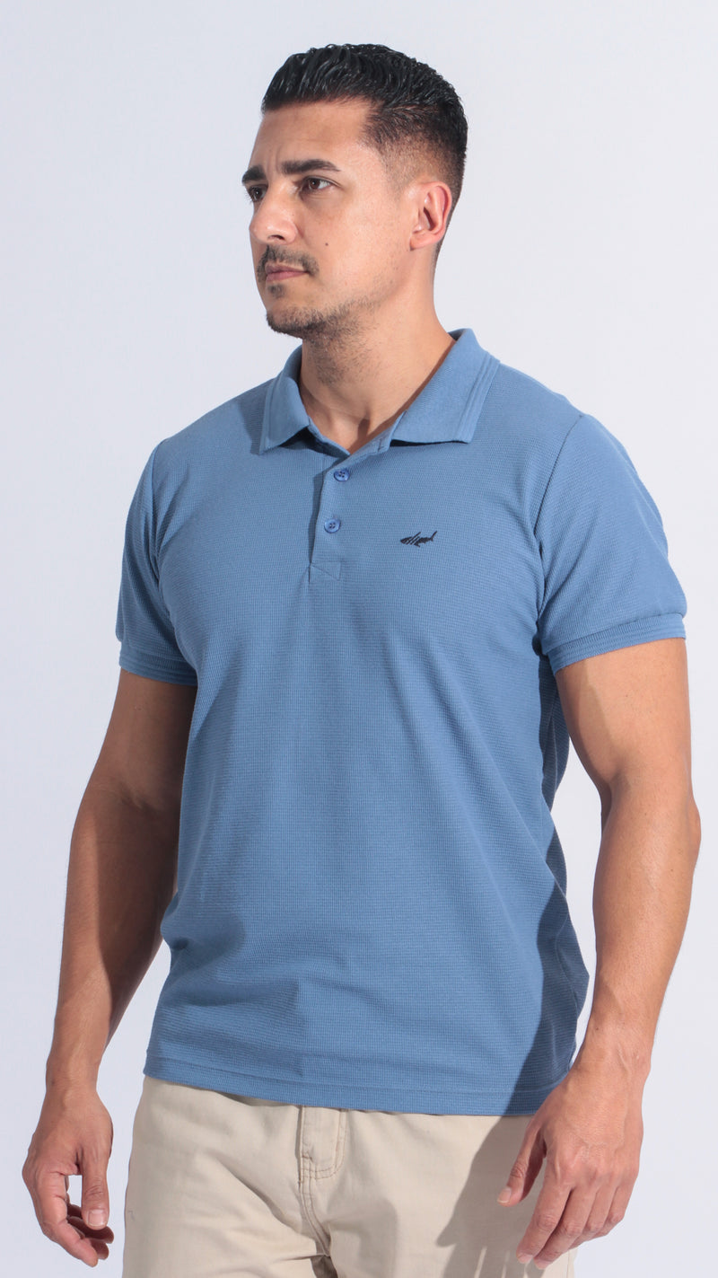 Camisa Polo Tricô Diamond - Azul