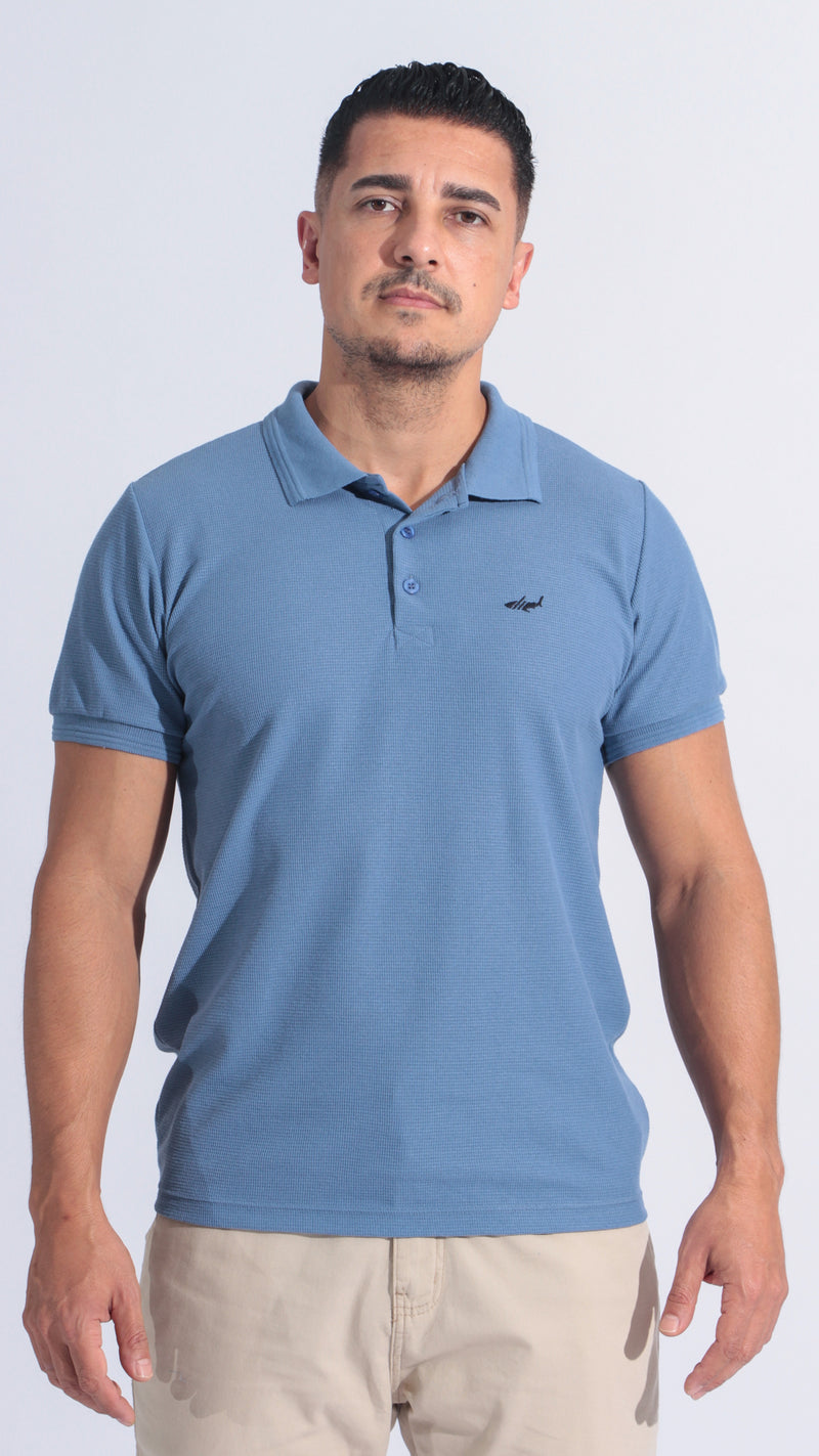 Camisa Polo Tricô Diamond - Azul