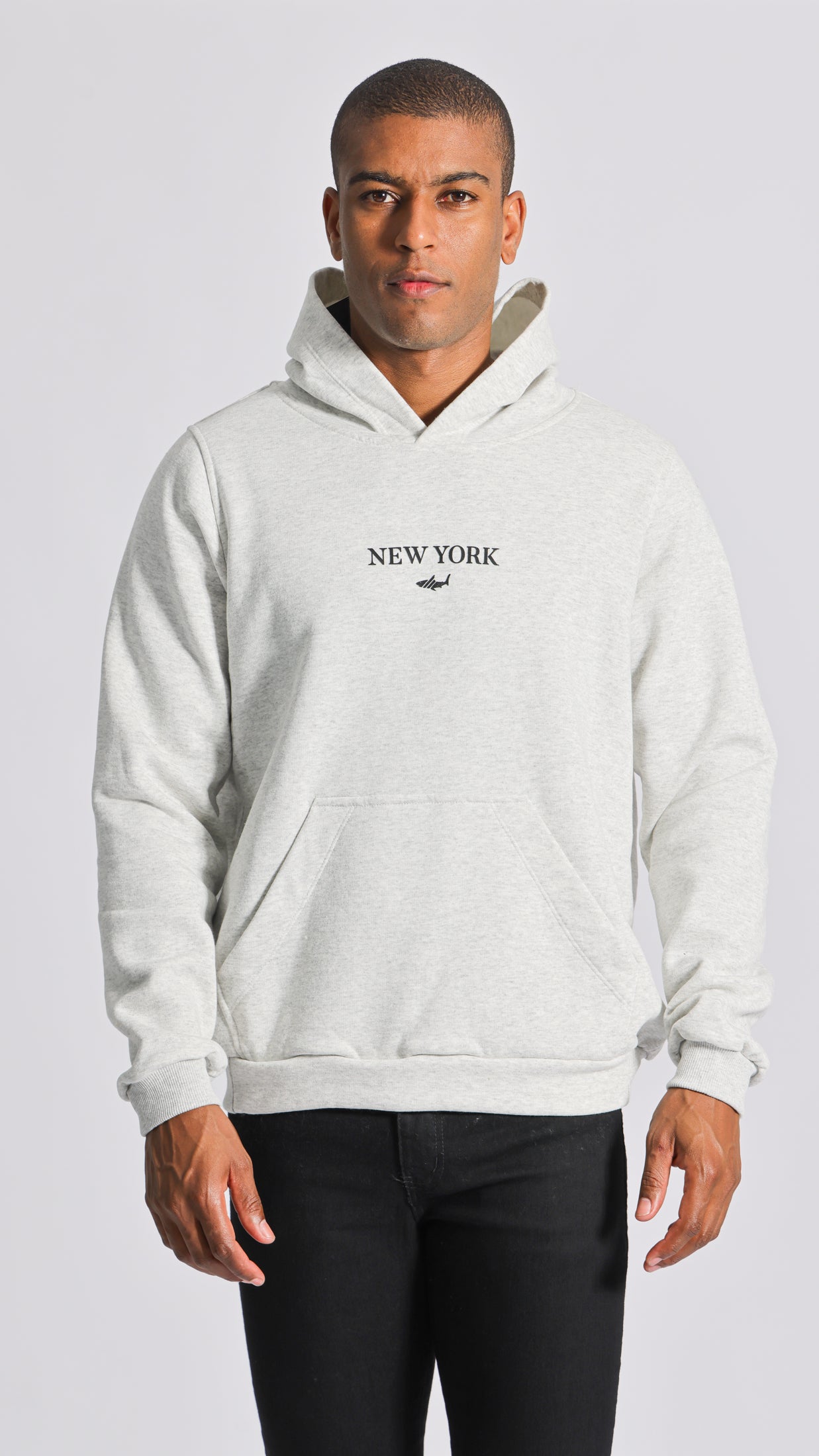 Moletom Canguru Premium New York - Cinza