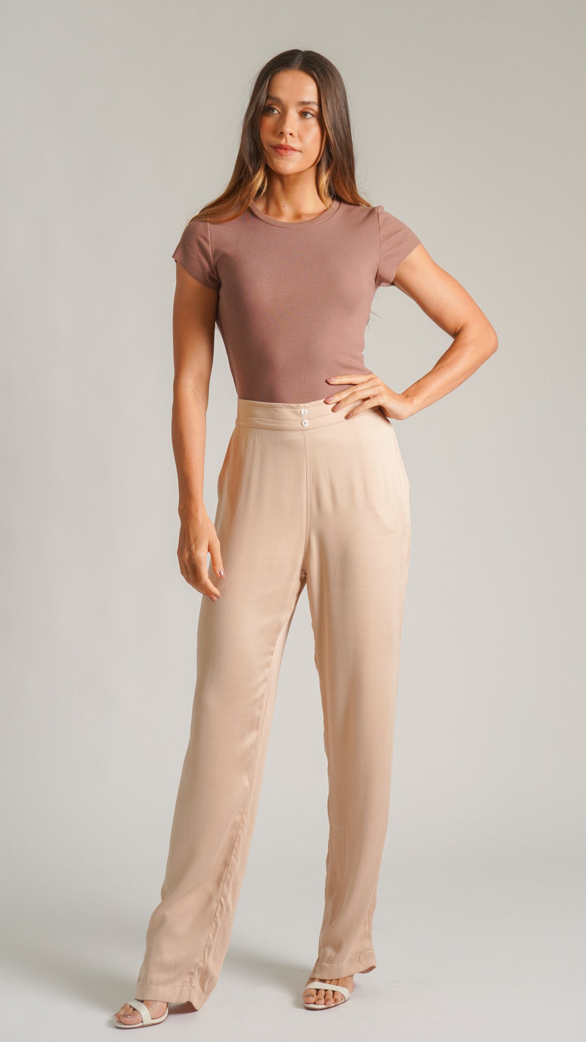 Calça Viscose - Nude