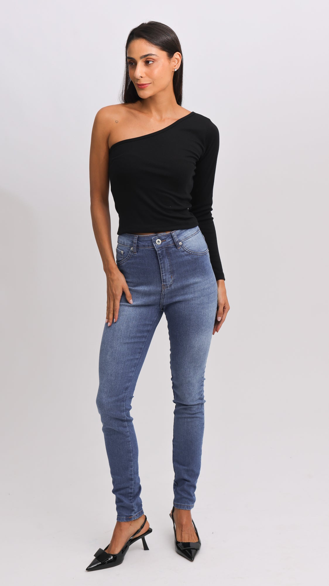 Calça Jeans - Escura Cintura Alta