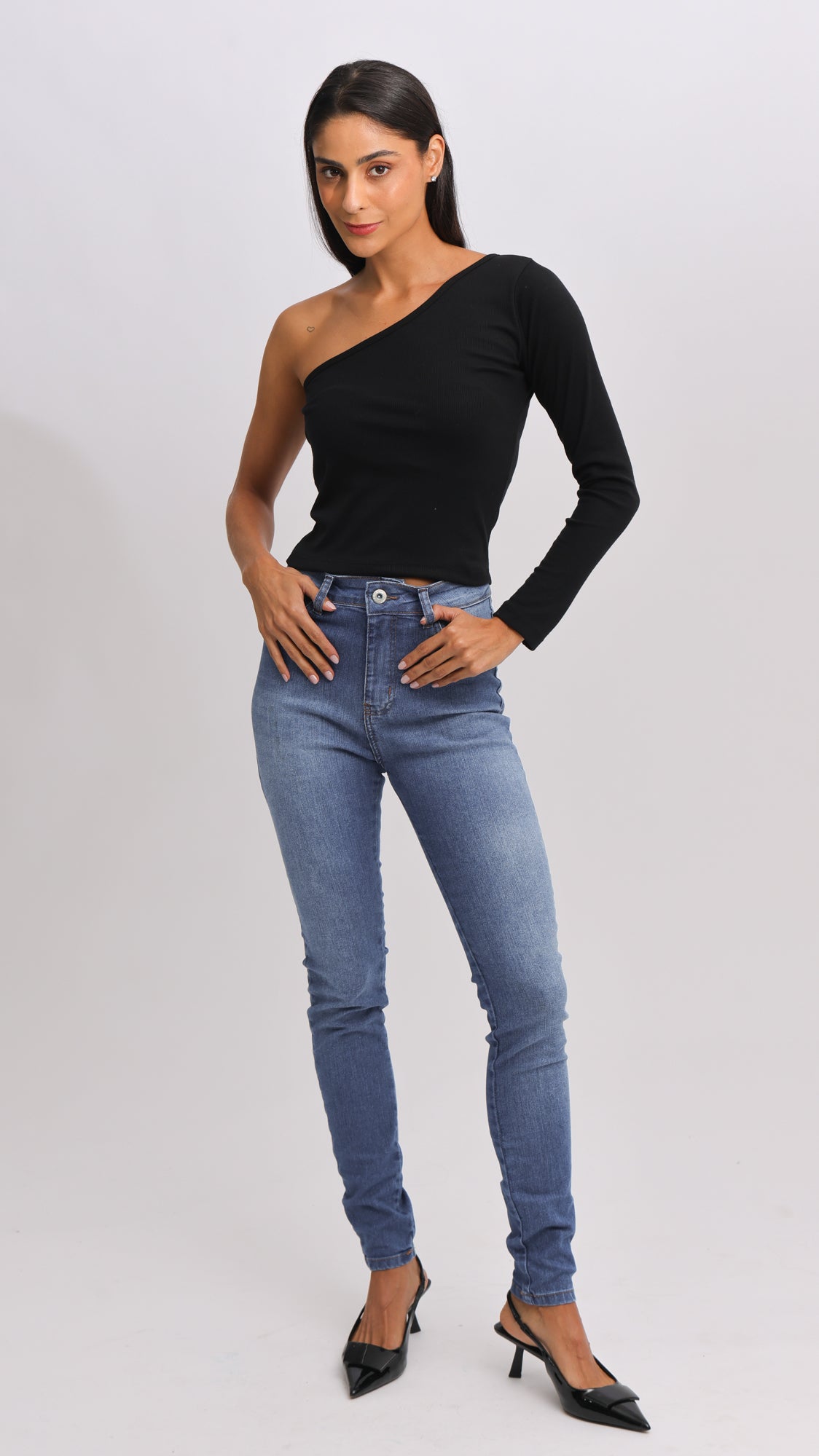Calça Jeans - Escura Cintura Alta