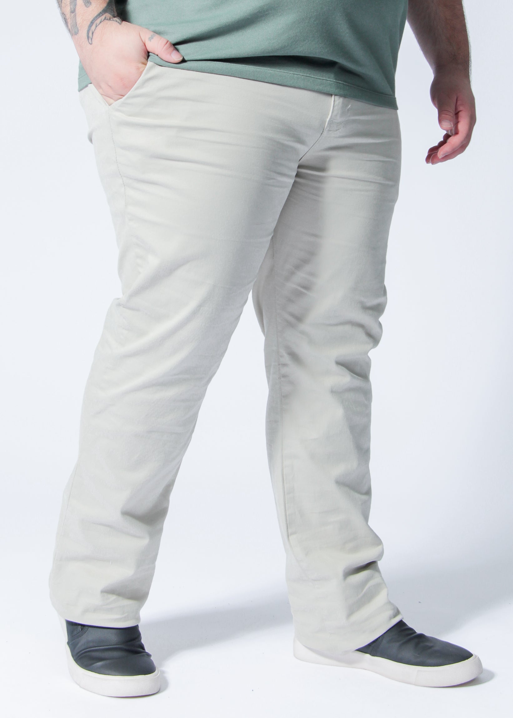 Calça Sarja Bolso Faca - Areia