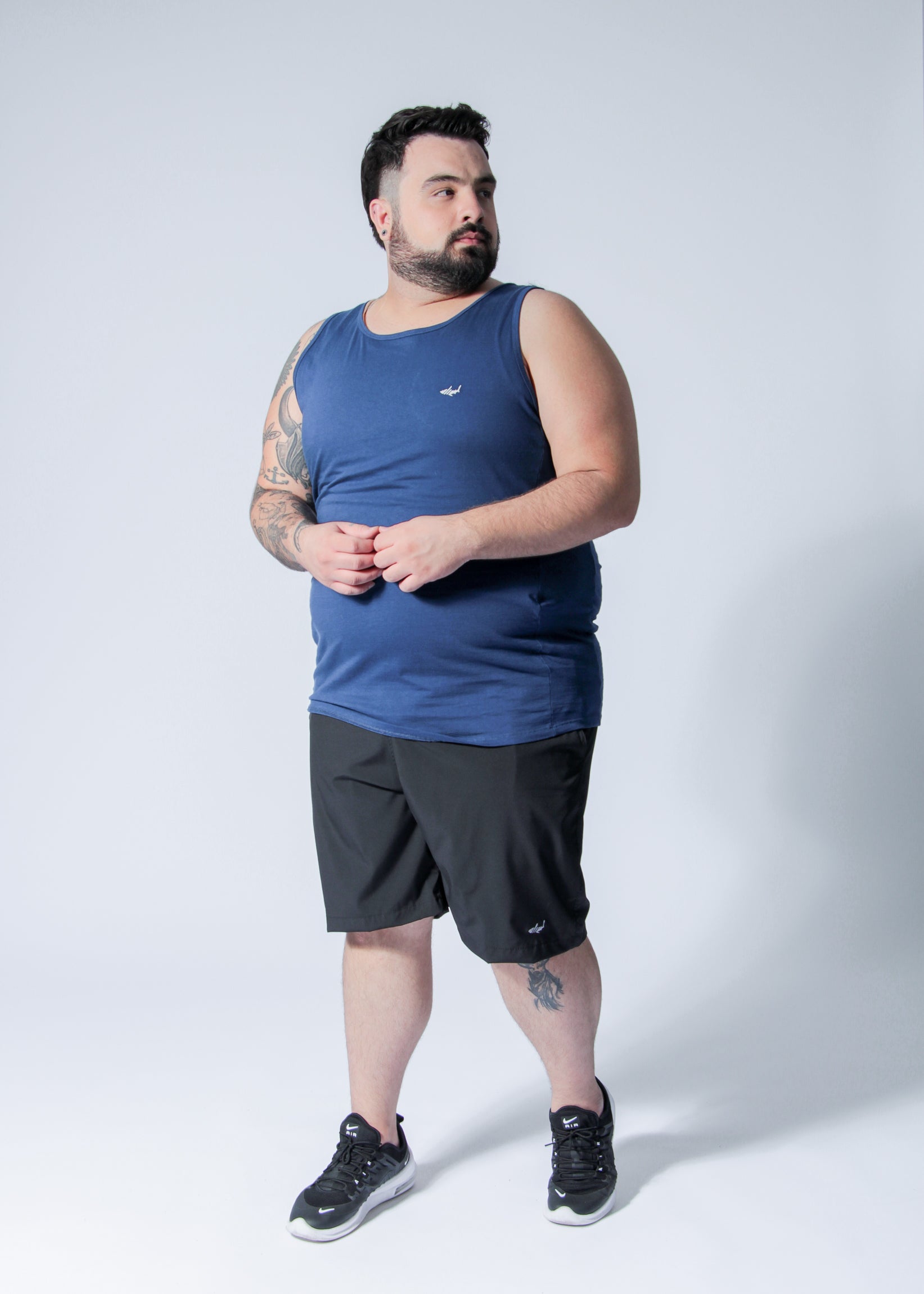 Regata Básica Plus Size - Azul Marinho