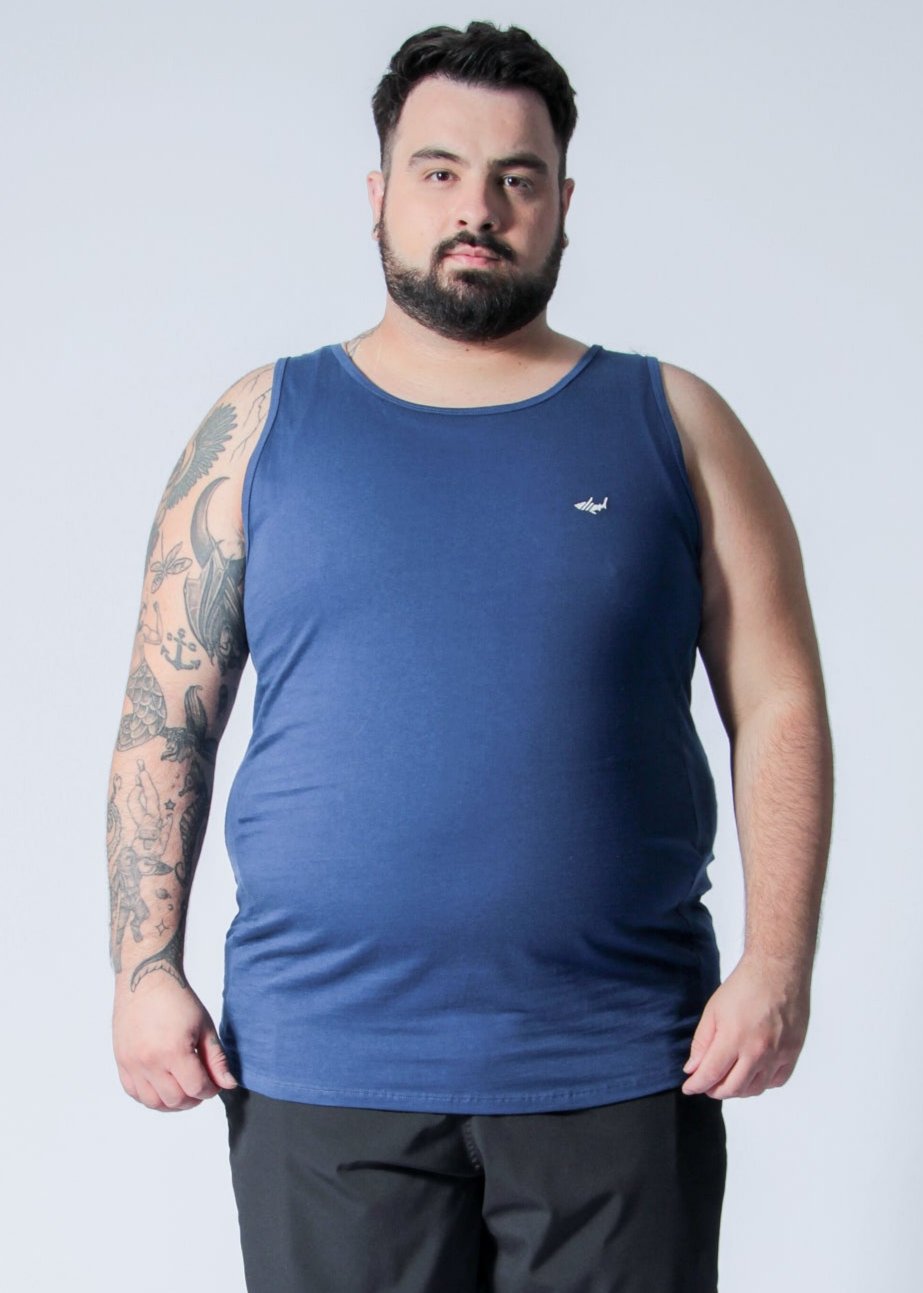 Regata Básica Plus Size - Azul Marinho