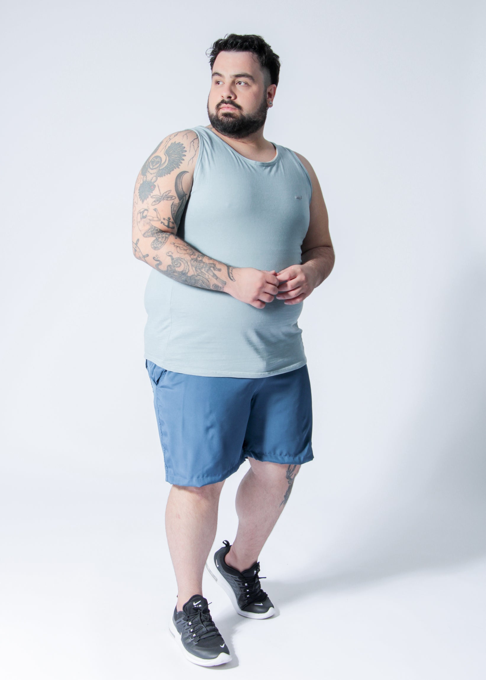 Regata Básica Plus Size - Cinza