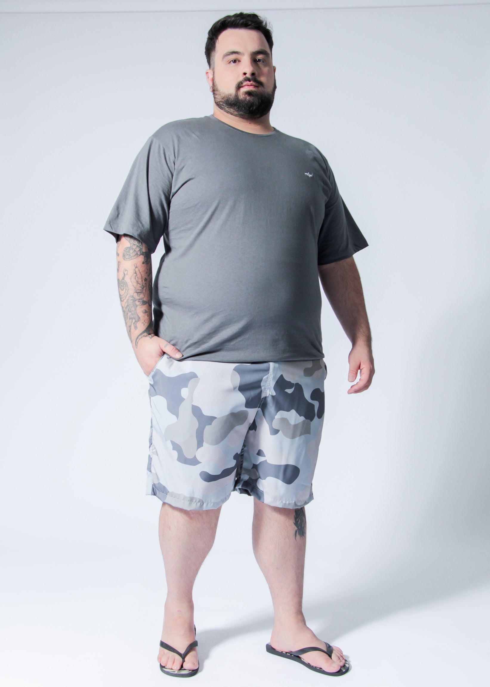 Bermuda Microfibra Plus Size - Camuflada